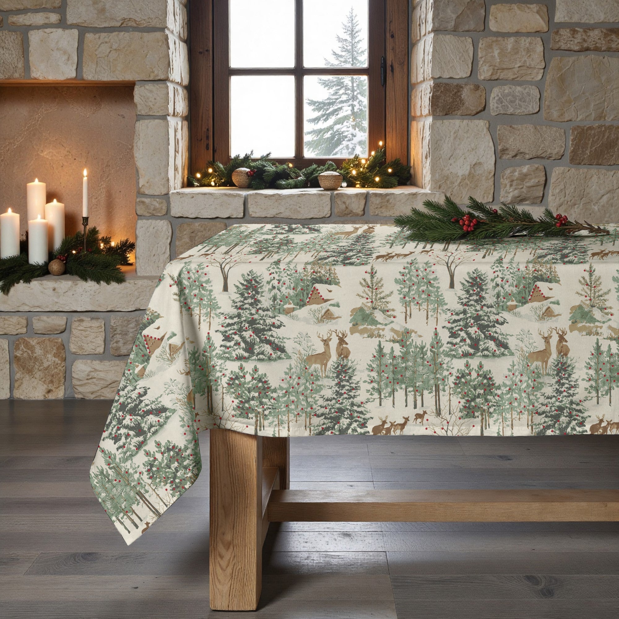 Mantel antimanchas Christmas Ciervo 1