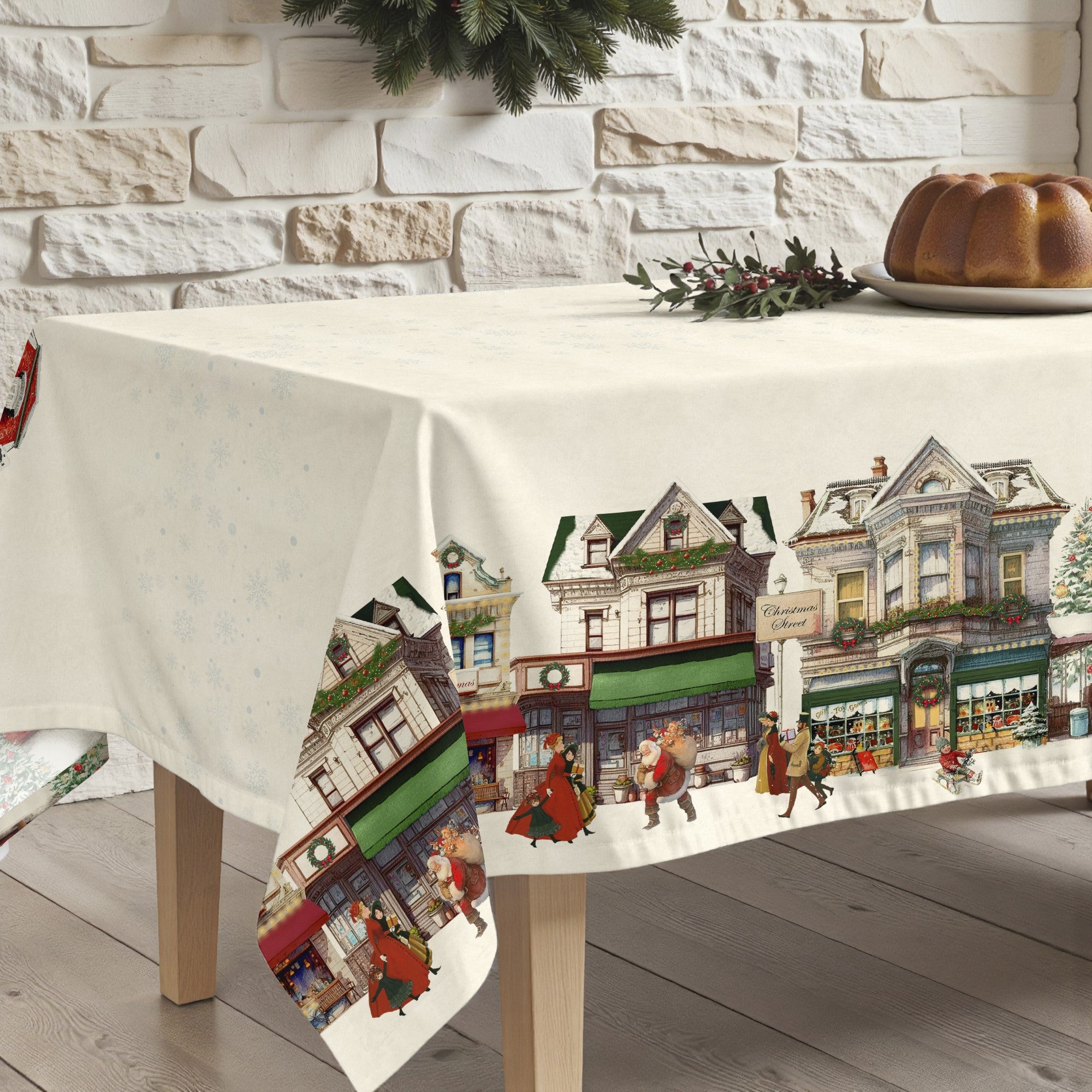 Mantel antimanchas Christmas city 100