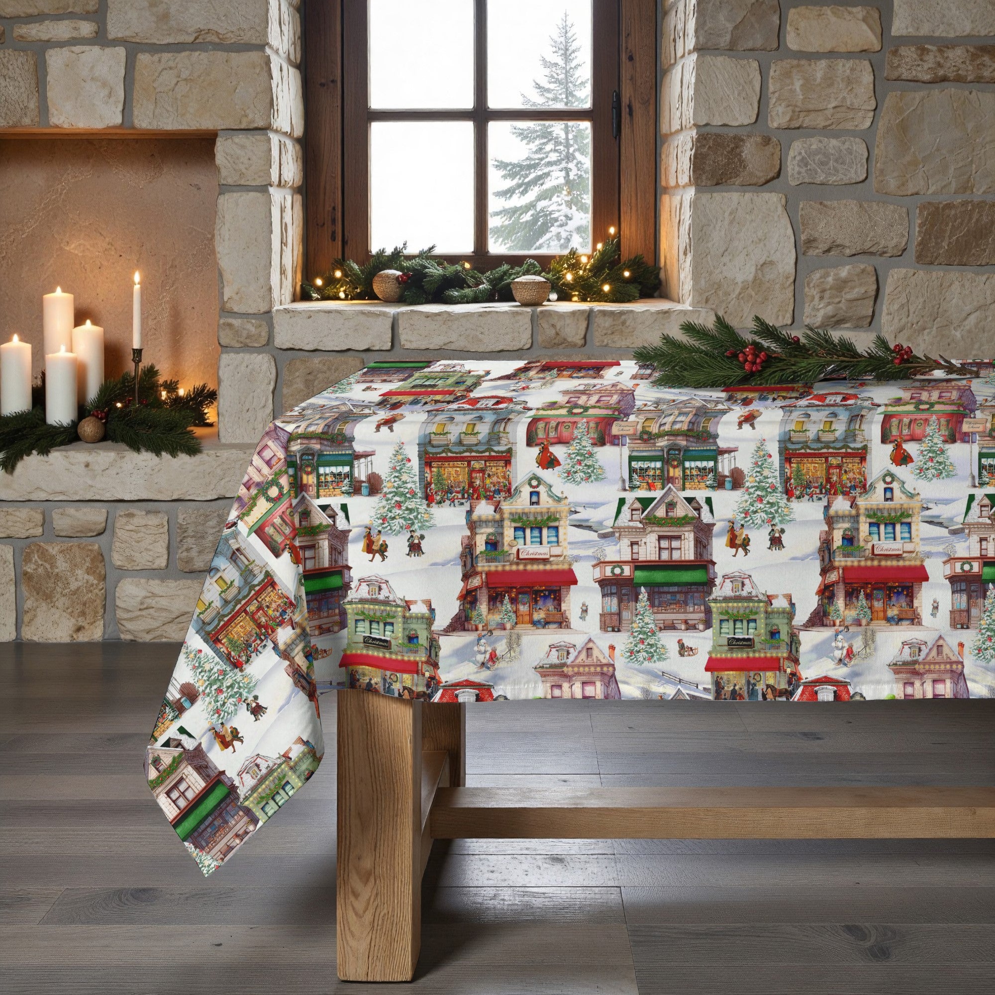 Mantel antimanchas Christmas City 1