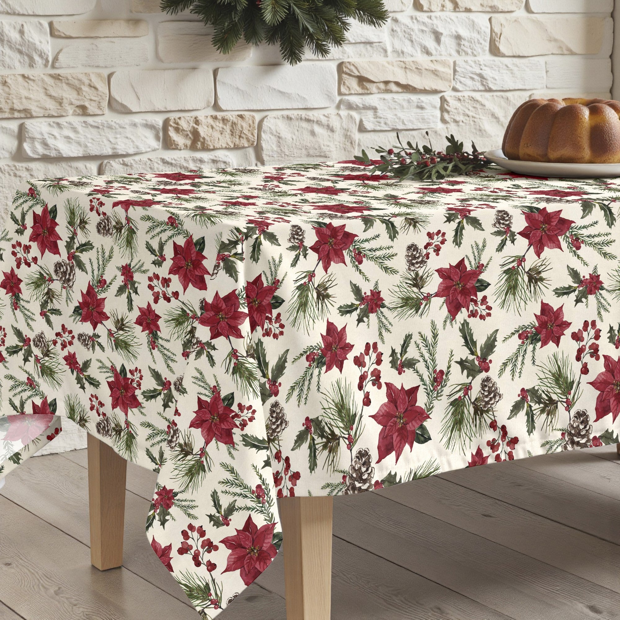 Mantel de tela Christmas Flower 1