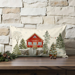 Funda de cojín 100% algodón Christmas House C 30x50 cm