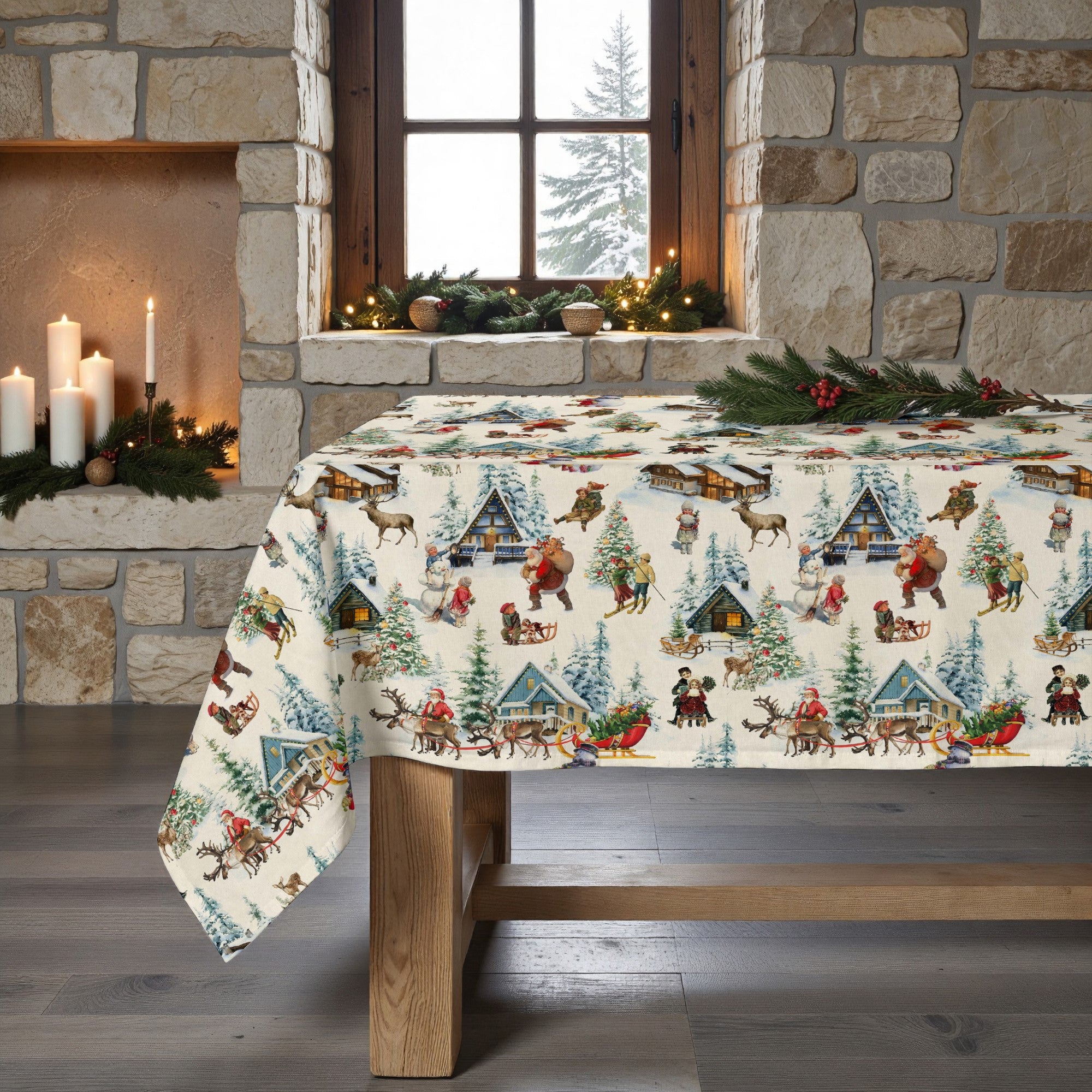 Mantel de tela Christmas Landscape 1