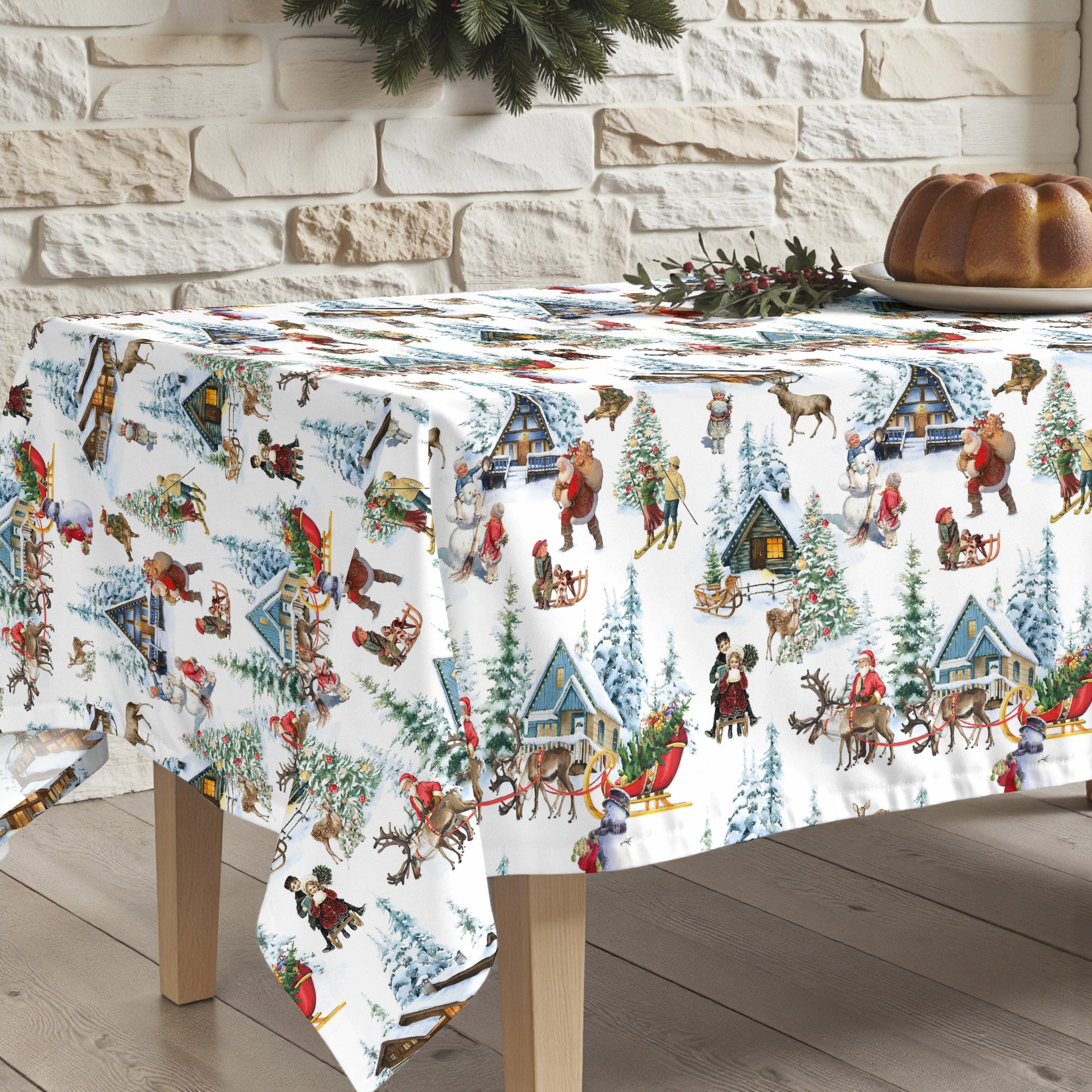 Mantel antimanchas Christmas Landscape 1