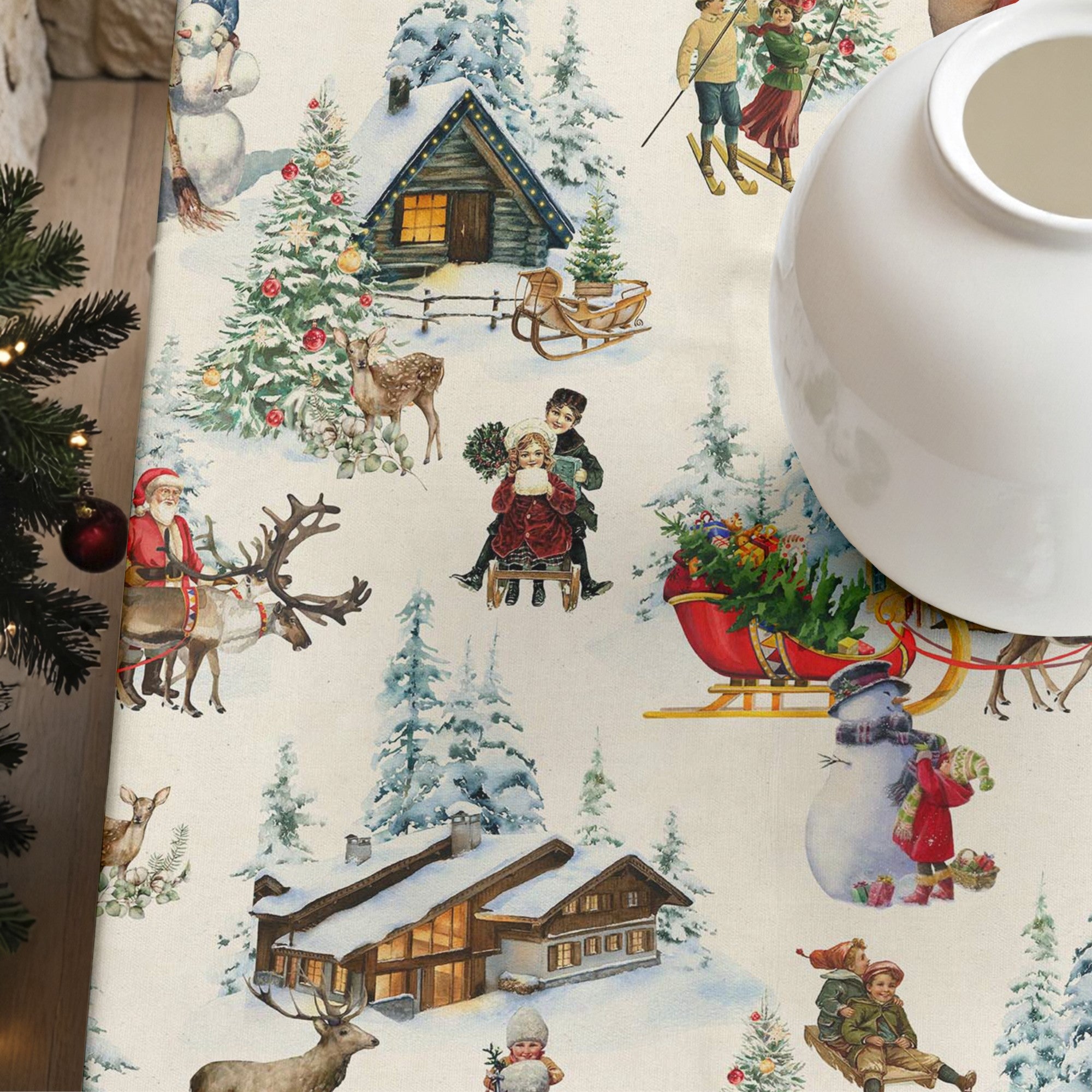 Mantel de tela Christmas Landscape 1