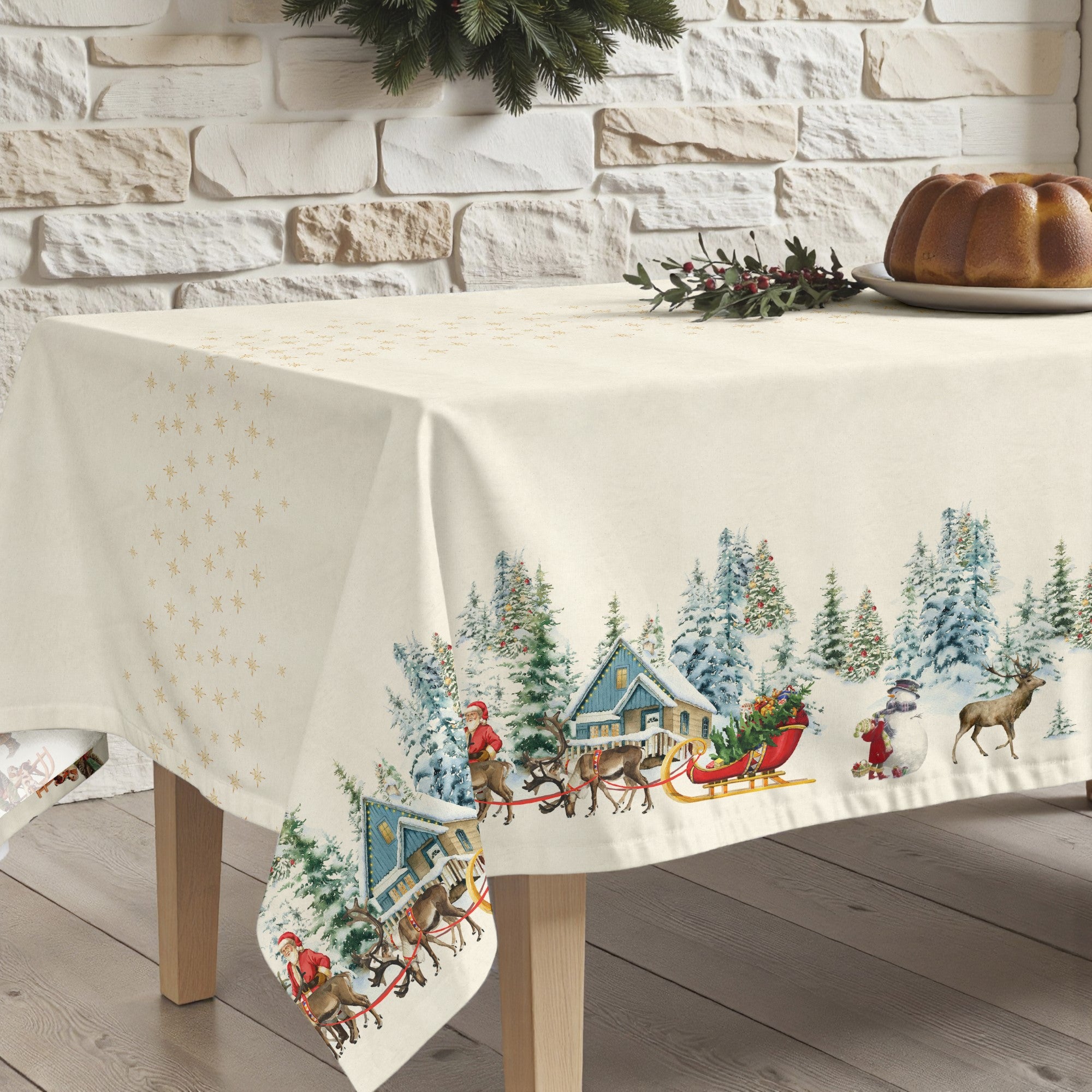 Mantel antimanchas Christmas landscape 101