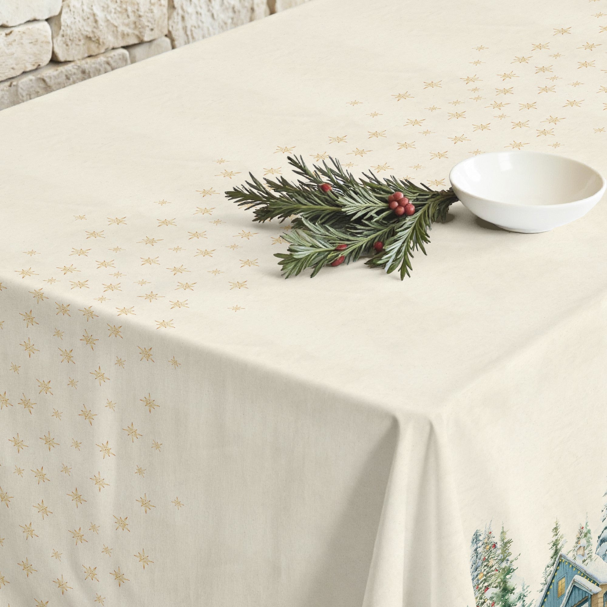 Mantel antimanchas Christmas landscape 101