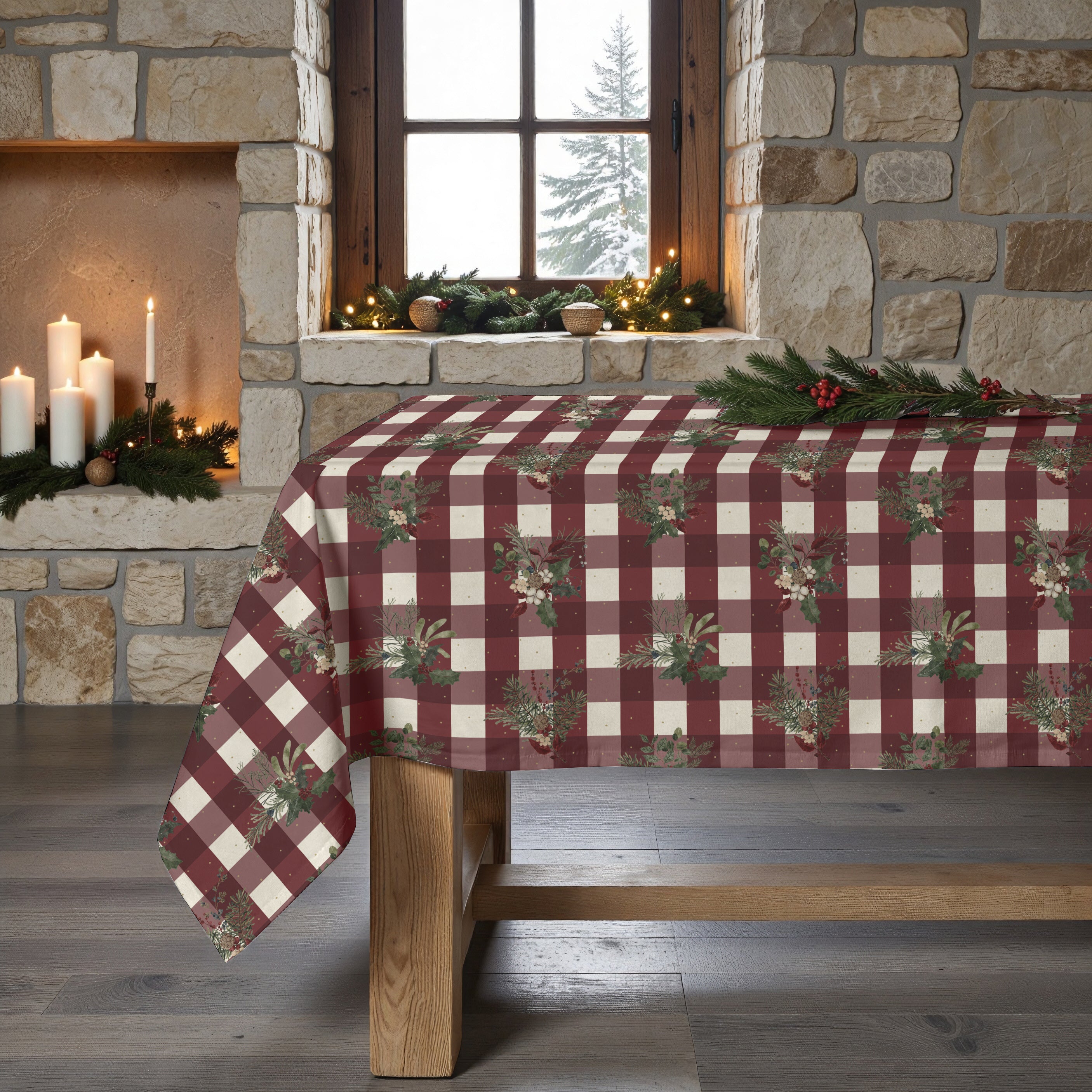 Mantel de tela Christmas Muérdago 1-100