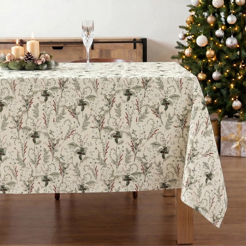Mantel antimanchas 100% algodón Christmas Muérdago 2