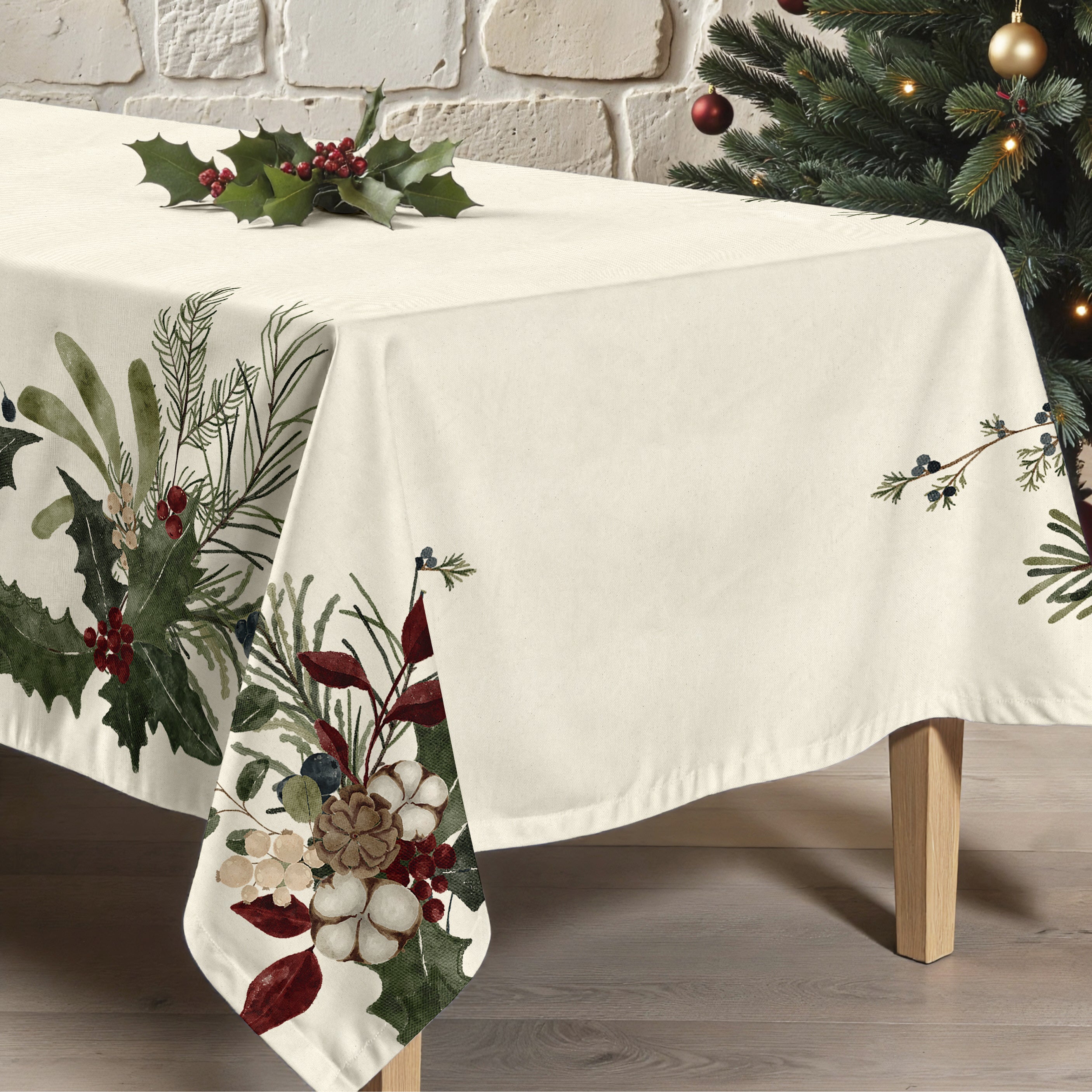 Mantel de tela Christmas Muérdago