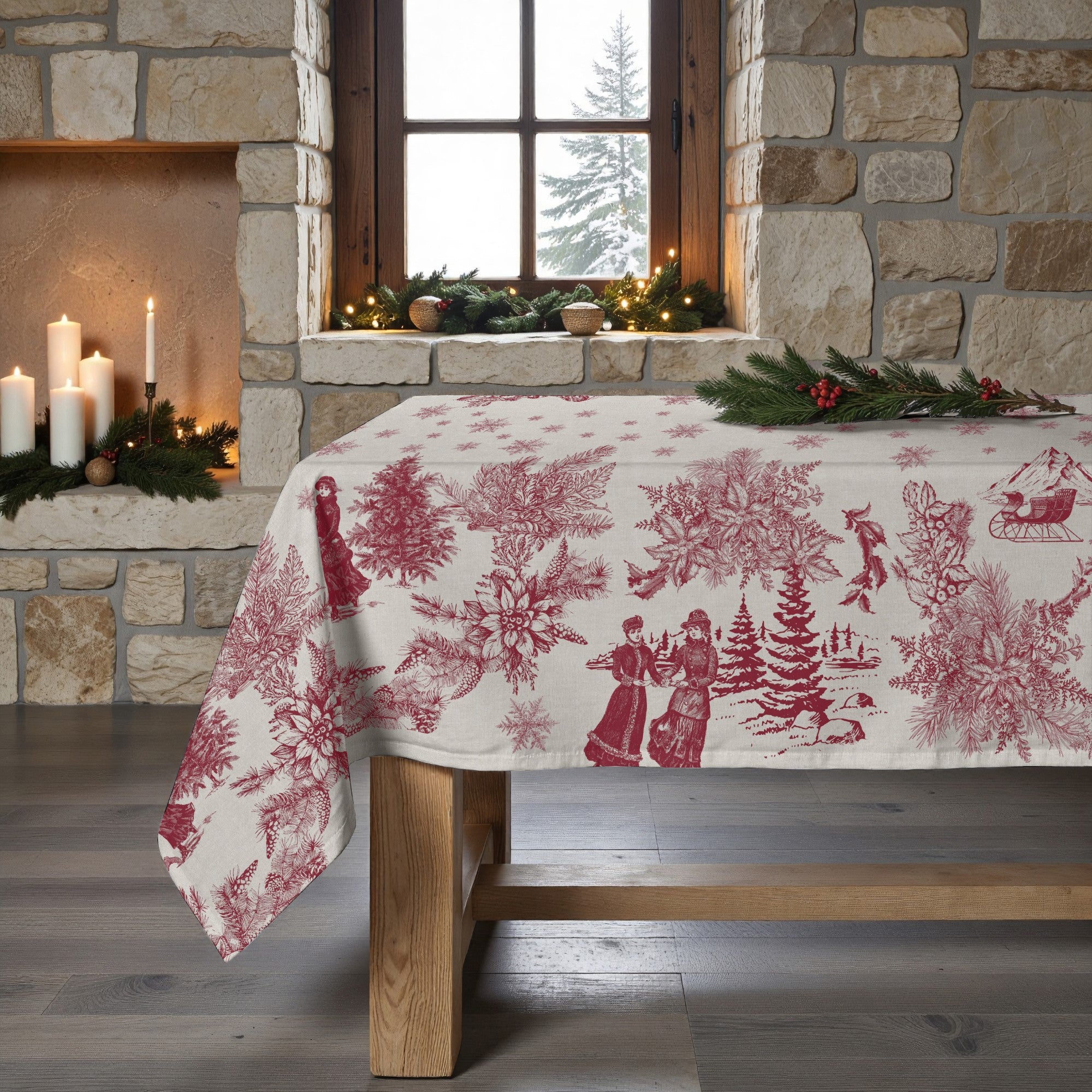 Mantel antimanchas Christmas Toile