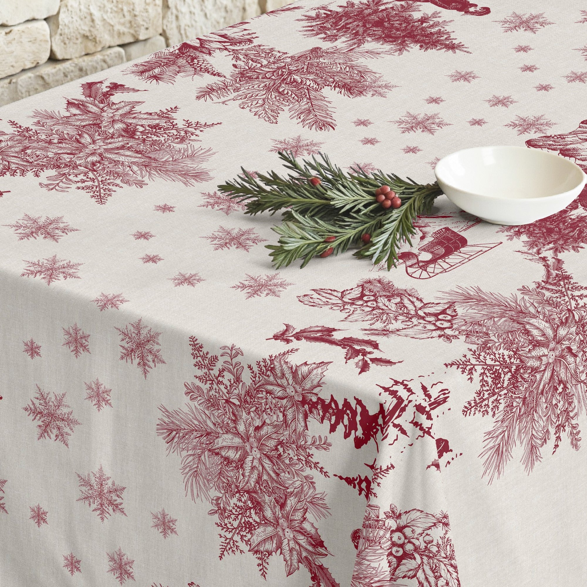 Mantel antimanchas Christmas Toile