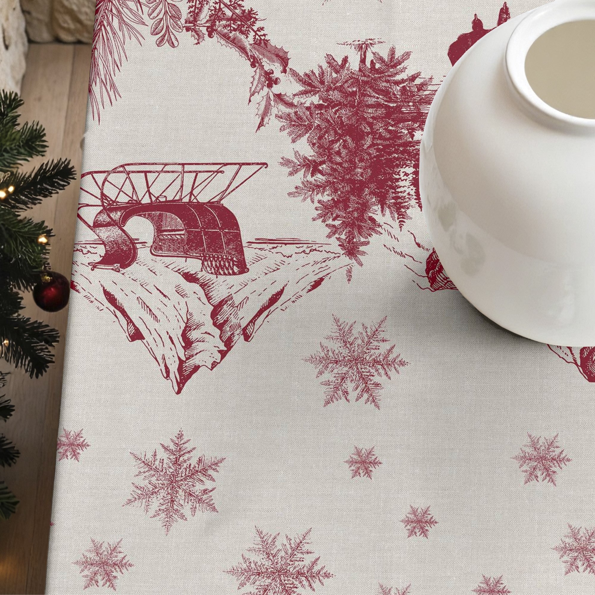Mantel antimanchas Christmas Toile