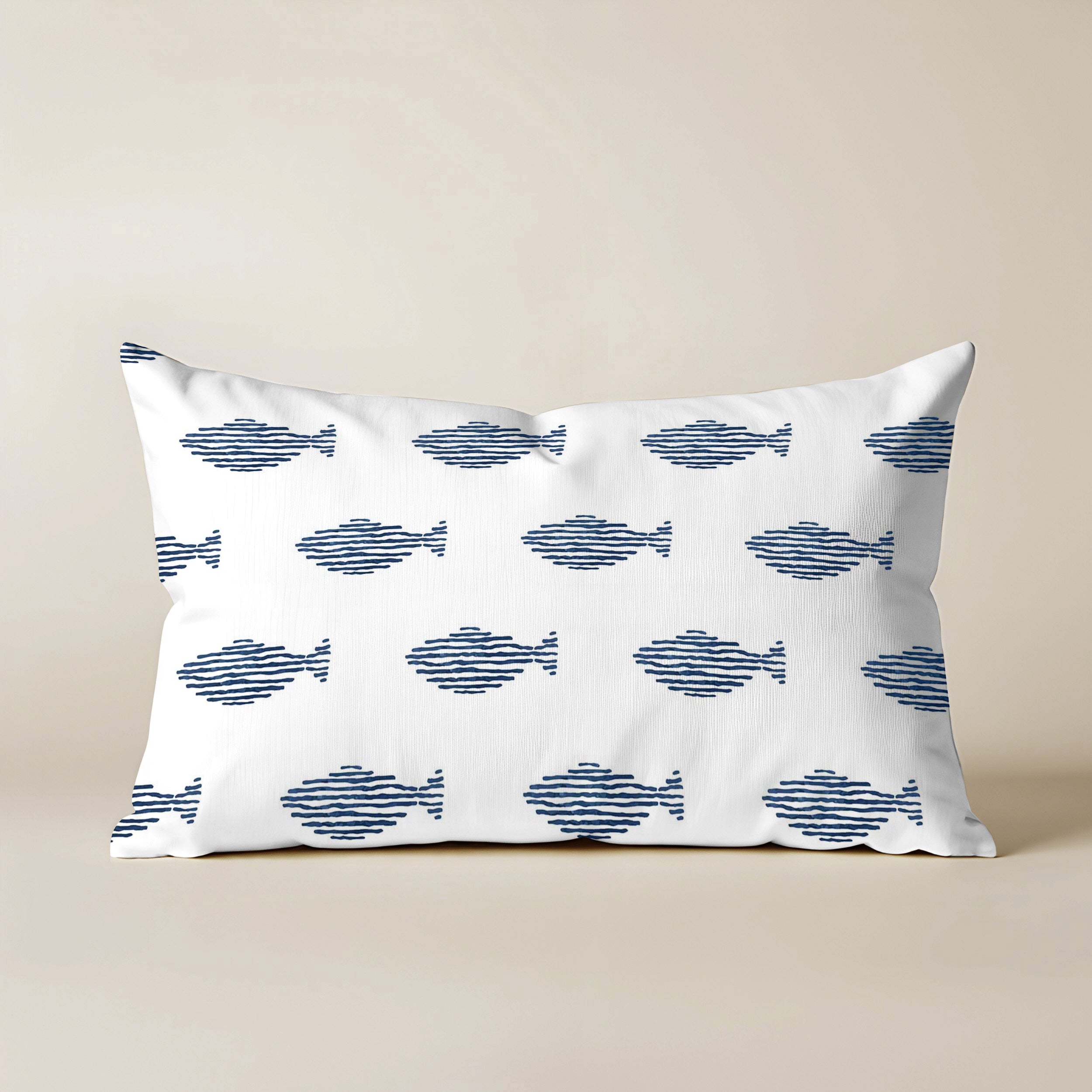 Funda de cojín Coord Marino Peces Red. 30x50 cm