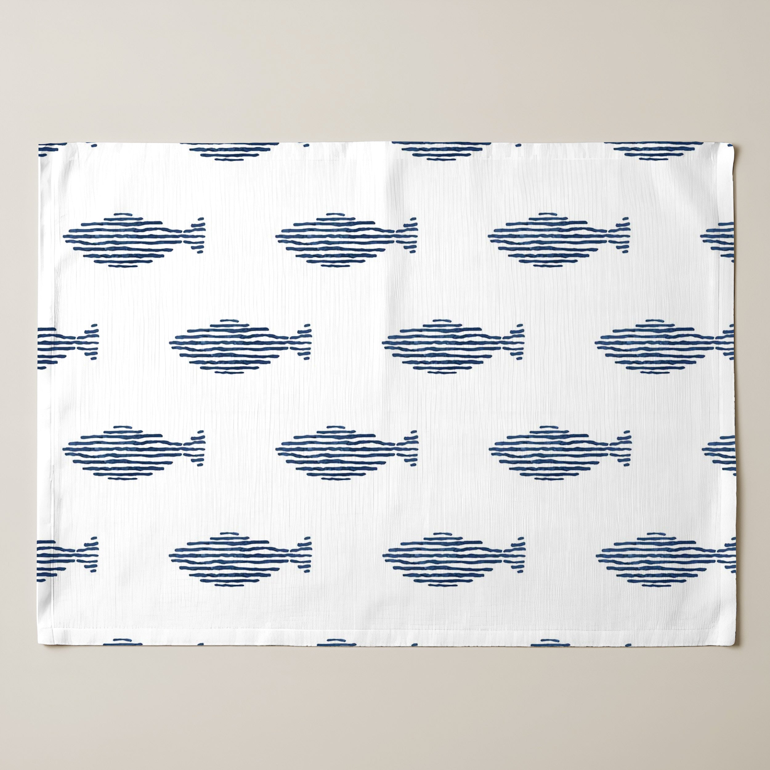 Pack 2 unidades mantel individual antimanchas Coord Marino Peces Red. 35x50 cm