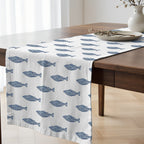 Camino de mesa 100% algodón Coord Marino Peces Red. 50x150 cm