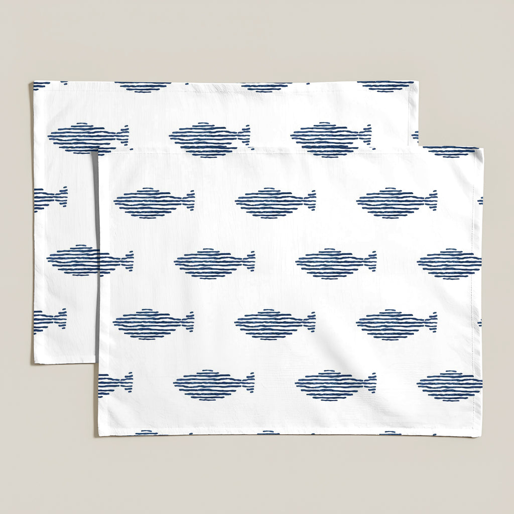 Pack 2 unidades mantel individual antimanchas Coord Marino Peces Red. 35x50 cm