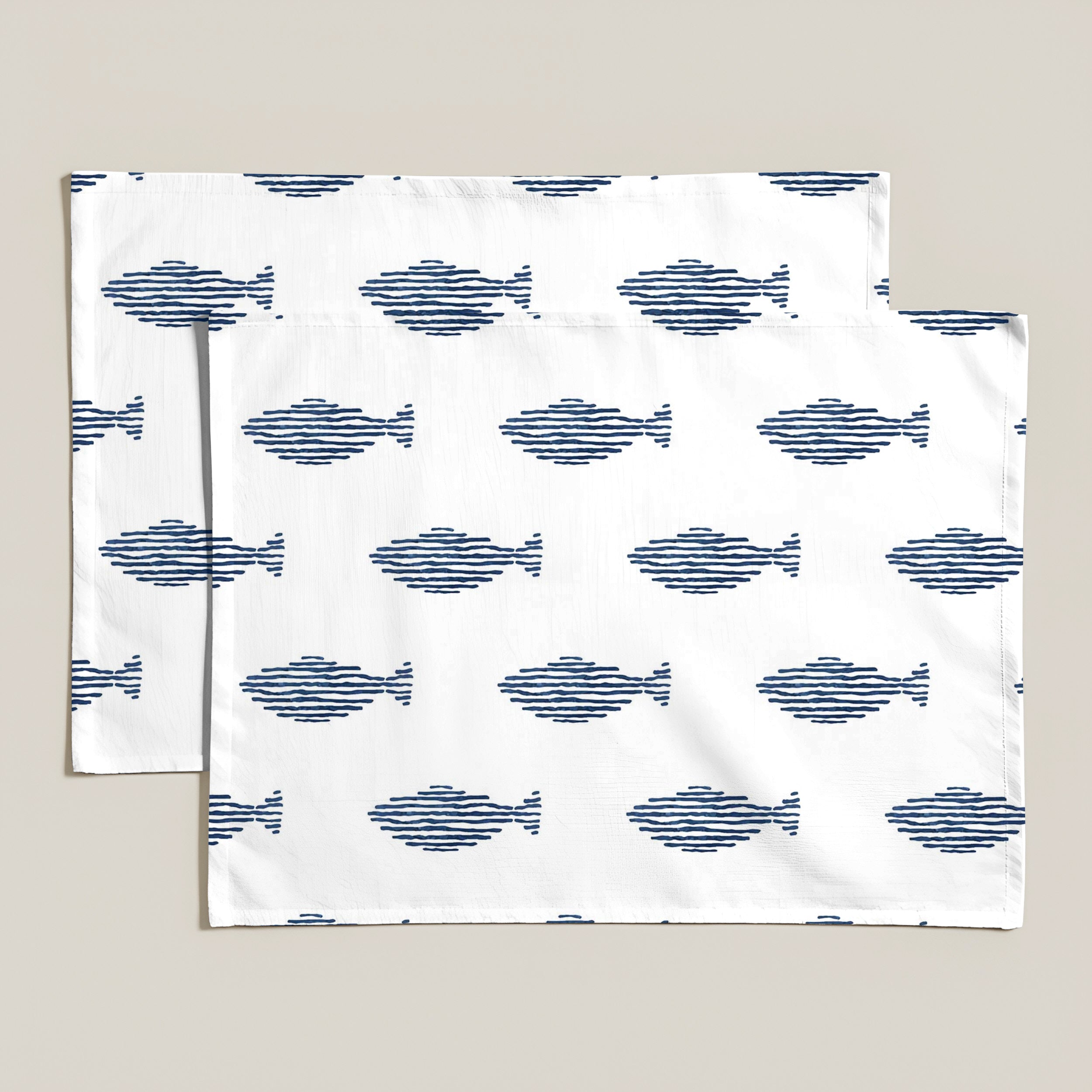 Pack 2 unidades mantel individual antimanchas Coord Marino Peces Red. 35x50 cm