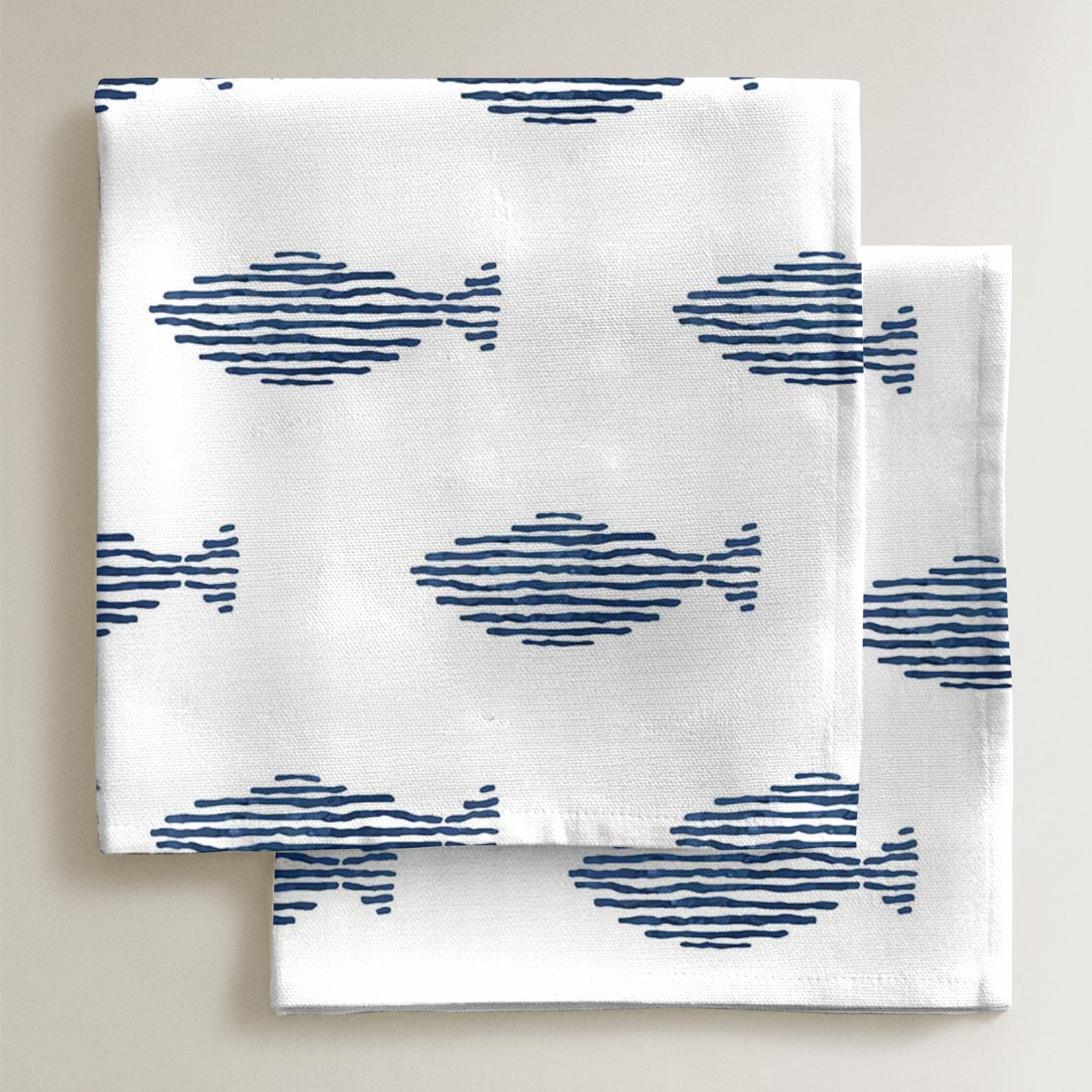 Pack 2 unidades servilletas Coord Marino Peces Red. 43x43 cm