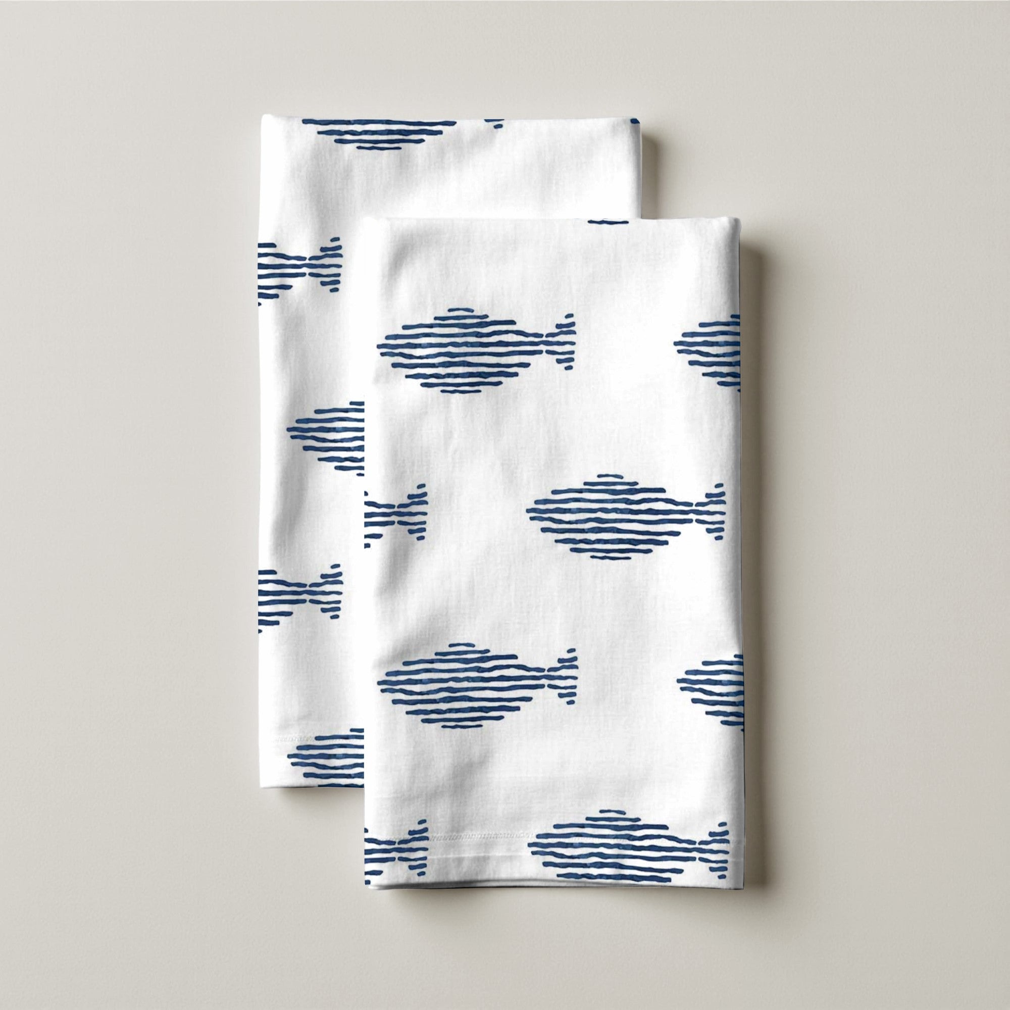 Pack 2 unidades paño de cocina Coord Marino Peces Red. 44x60 cm
