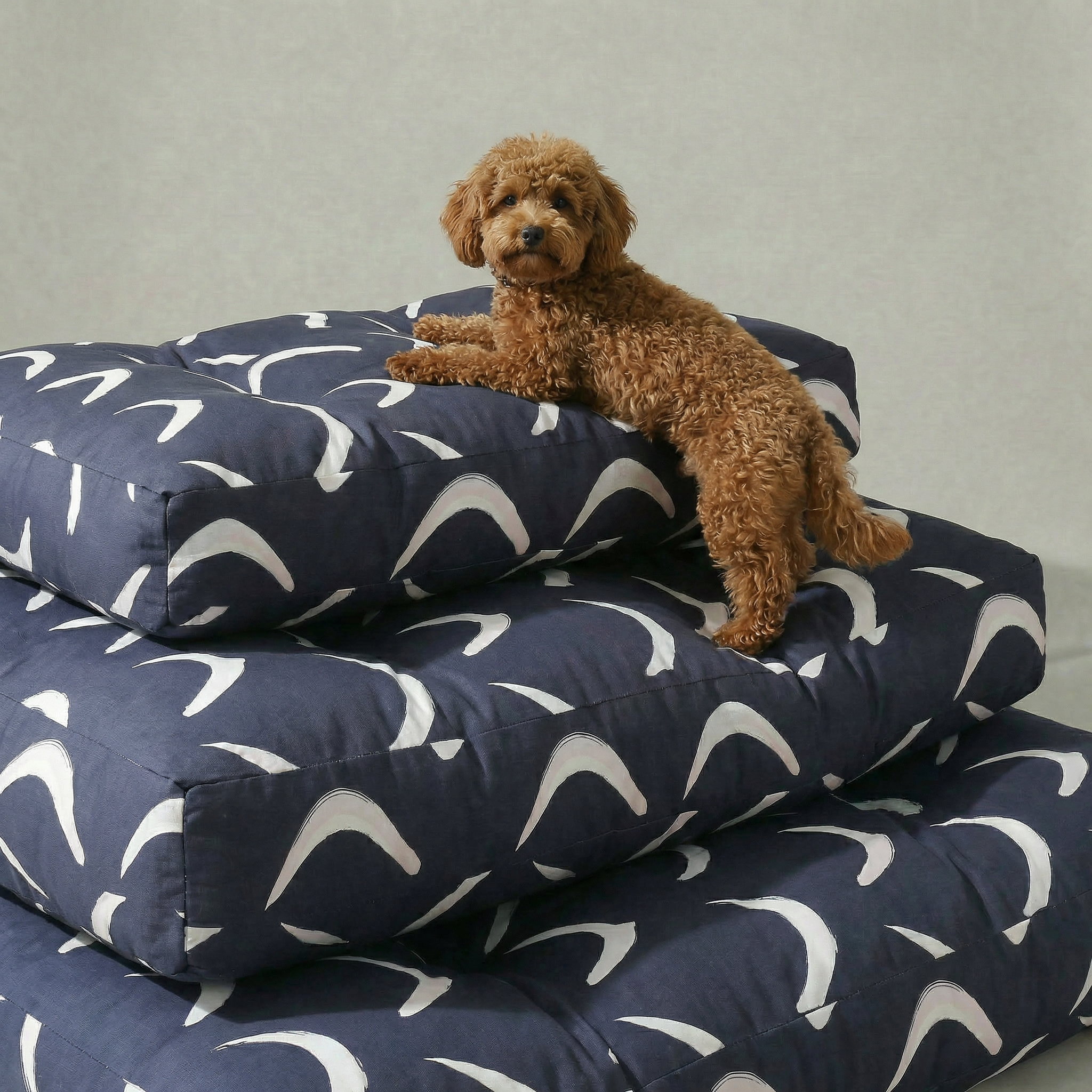 Cama para mascota gruesa y acolchada con acabado antimanchas Calella Azul