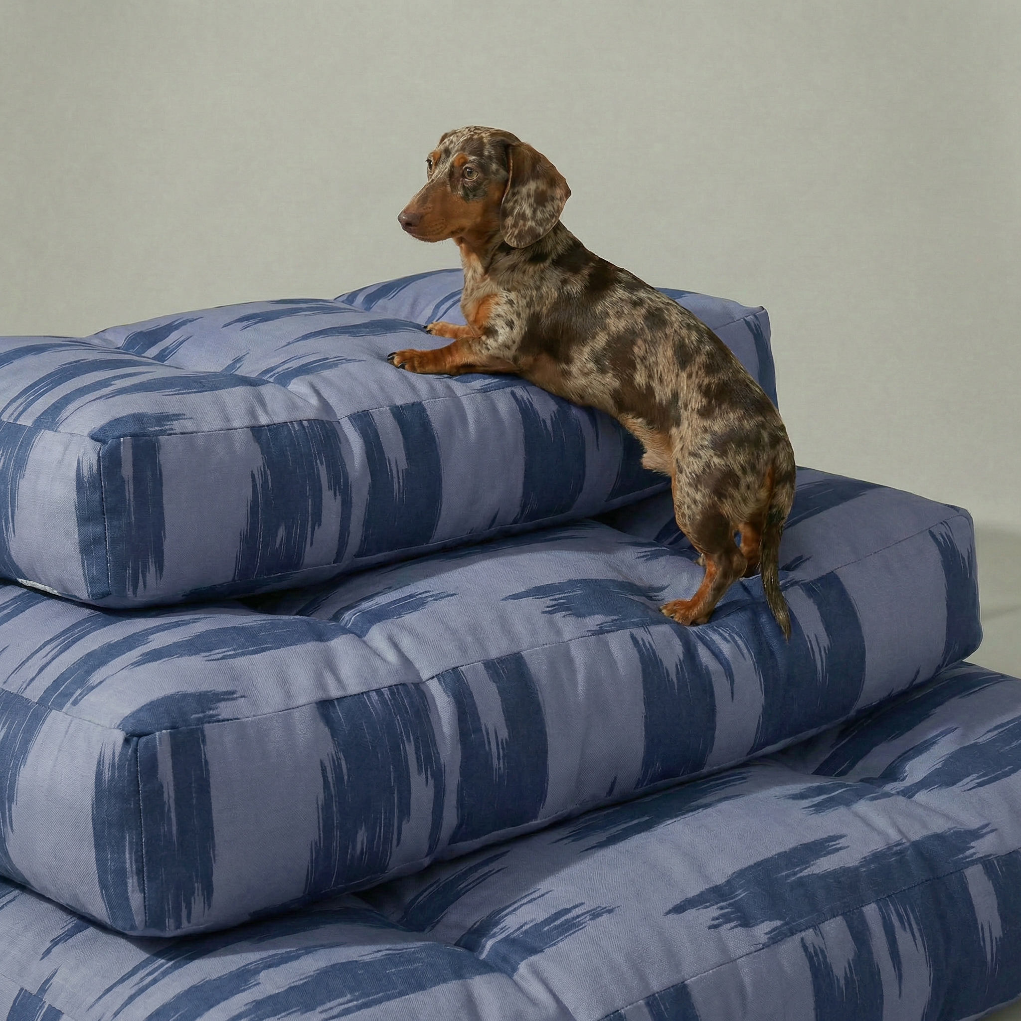 Cama para mascota gruesa y acolchada con acabado antimanchas Mahón Azul Marino