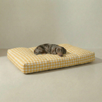 Cama para mascota gruesa y acolchada con acabado antimanchas Vichy Amarillo