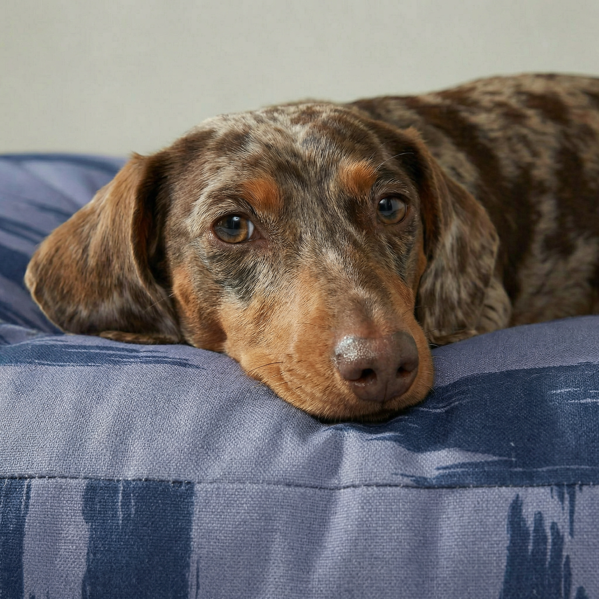 Cama para mascota gruesa y acolchada con acabado antimanchas Mahón Azul Marino