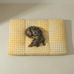 Cama para mascota gruesa y acolchada con acabado antimanchas Vichy Amarillo