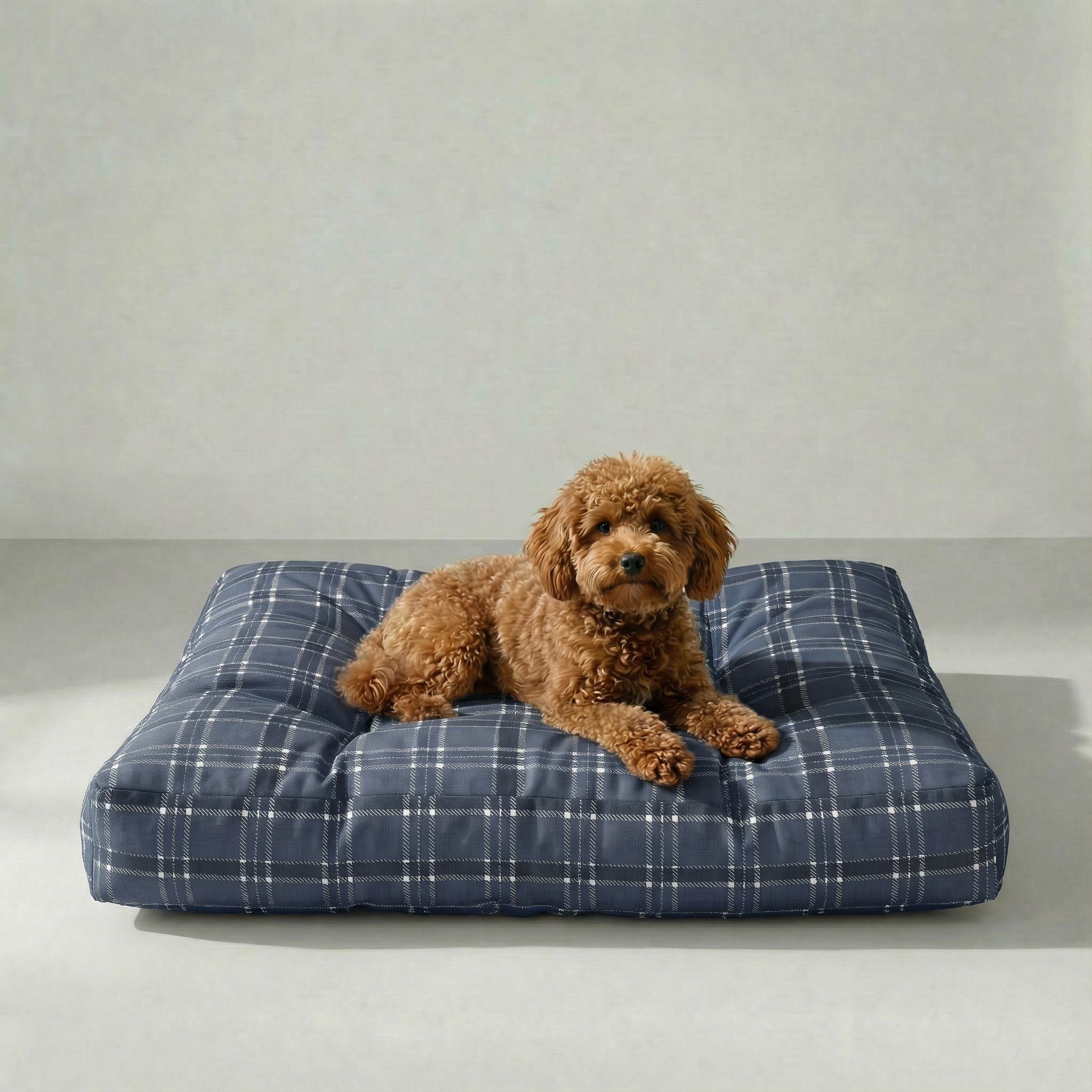 Cama para mascota gruesa y acolchada con acabado antimanchas Camilo Blue