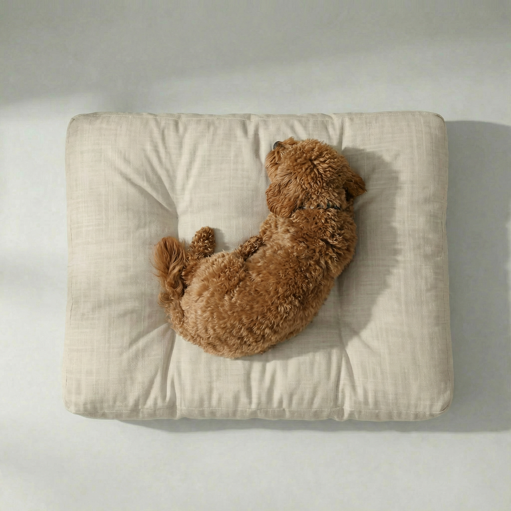 Cama para mascota gruesa y acolchada con acabado antimanchas Beig Medio