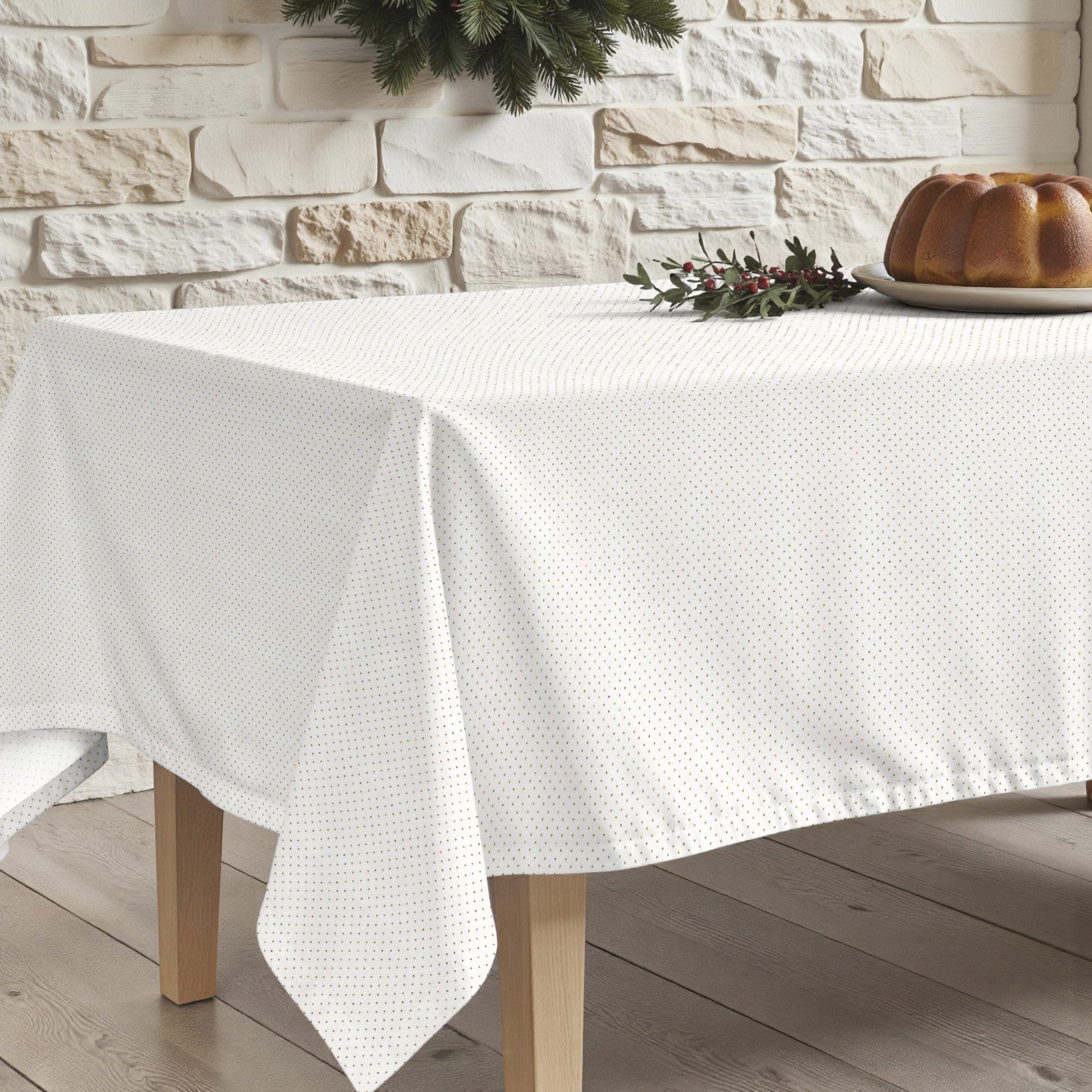 Mantel antimanchas Dots Gold