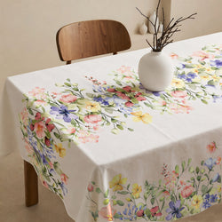 Mantel antimanchas 100% algodón Flowers Cenefa Central 2