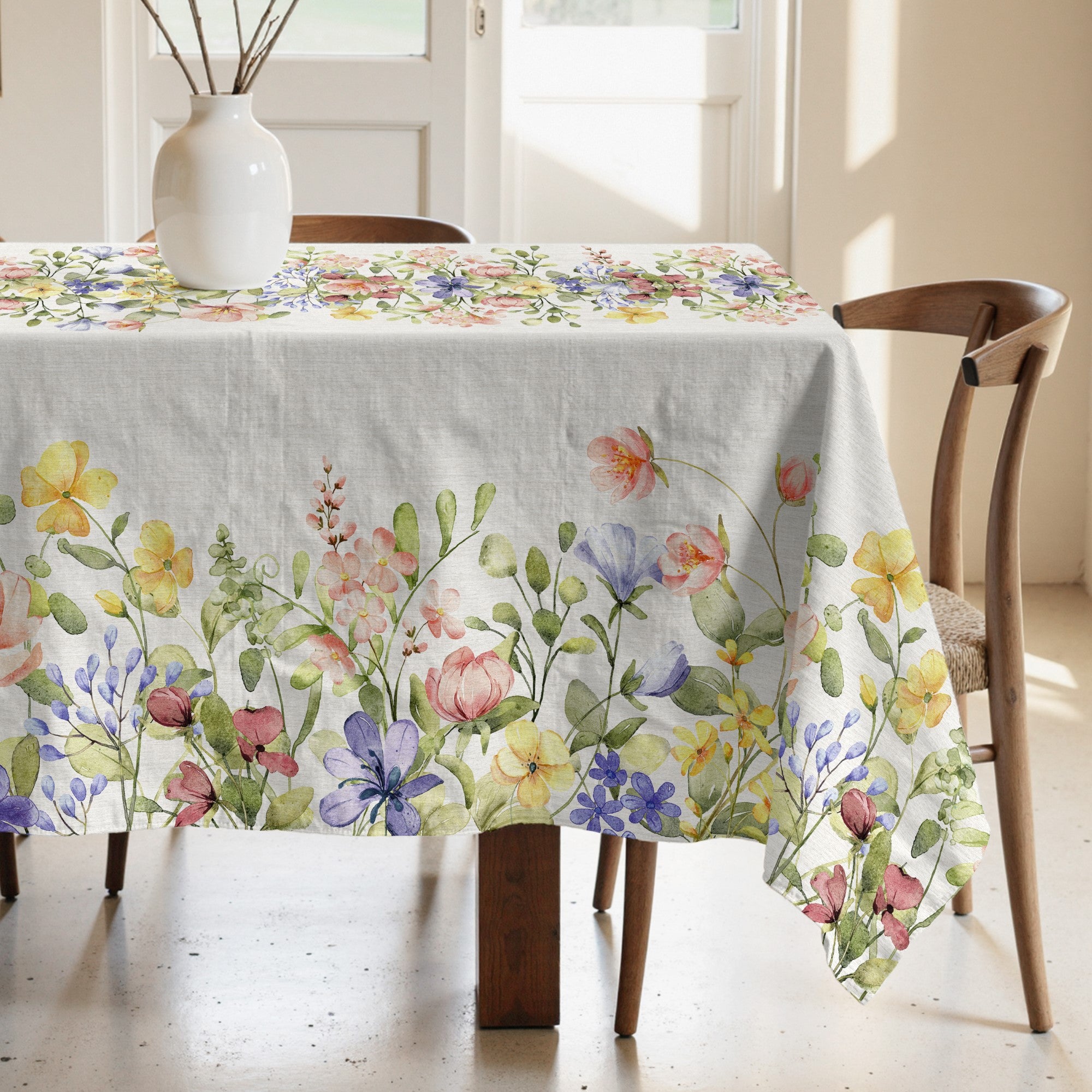 Mantel antimanchas Flowers Cenefa Central 2