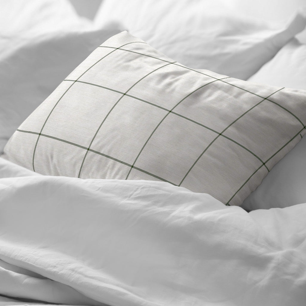 Funda de almohada Green Windowpana
