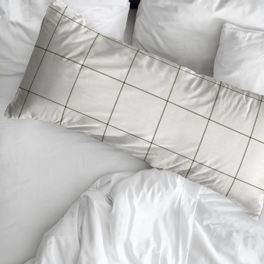 Funda de almohada Green Windowpana