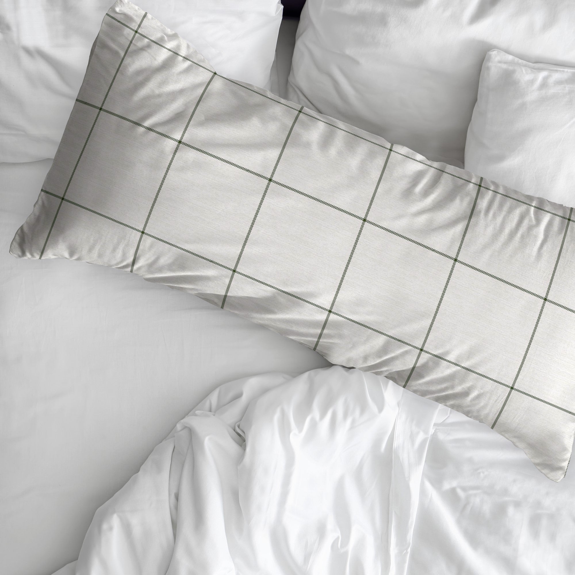 Funda de almohada Green Windowpana