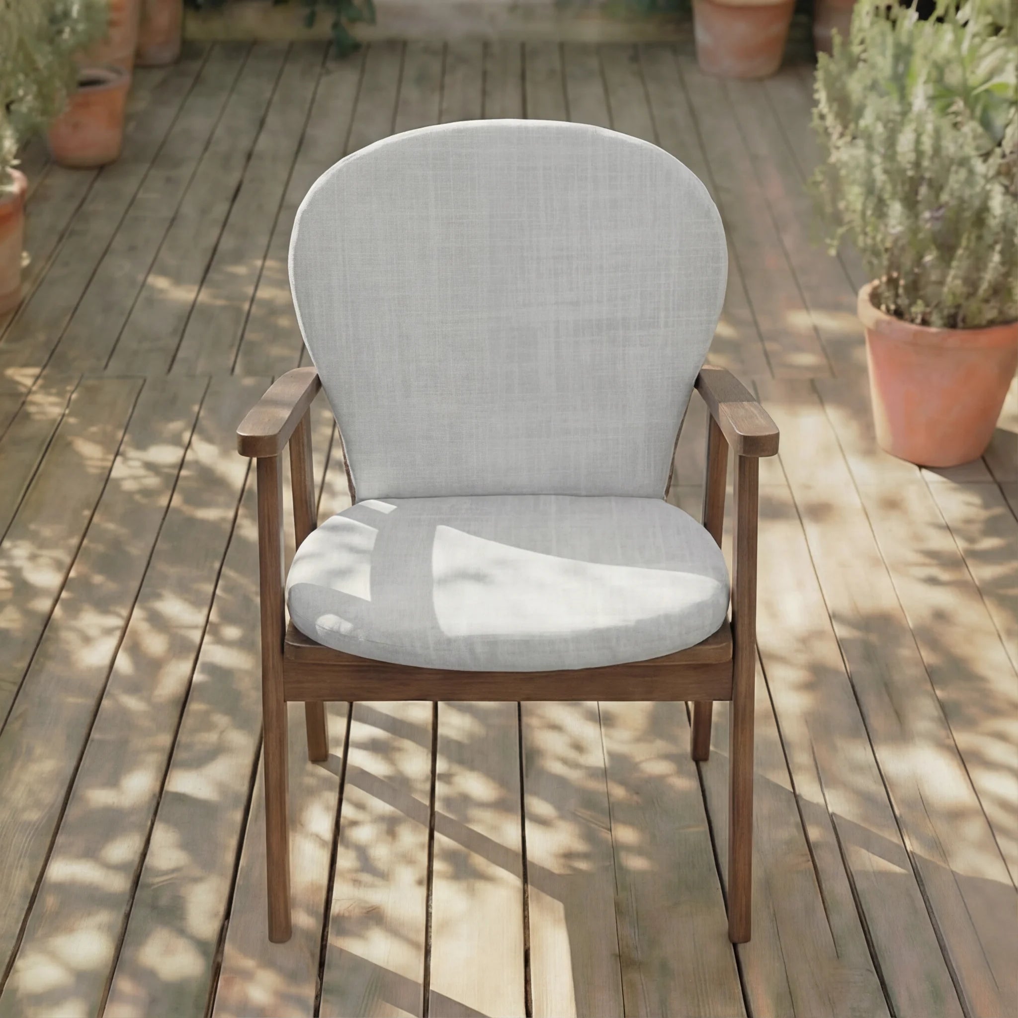 Cojín para silla de exterior Gris Medio