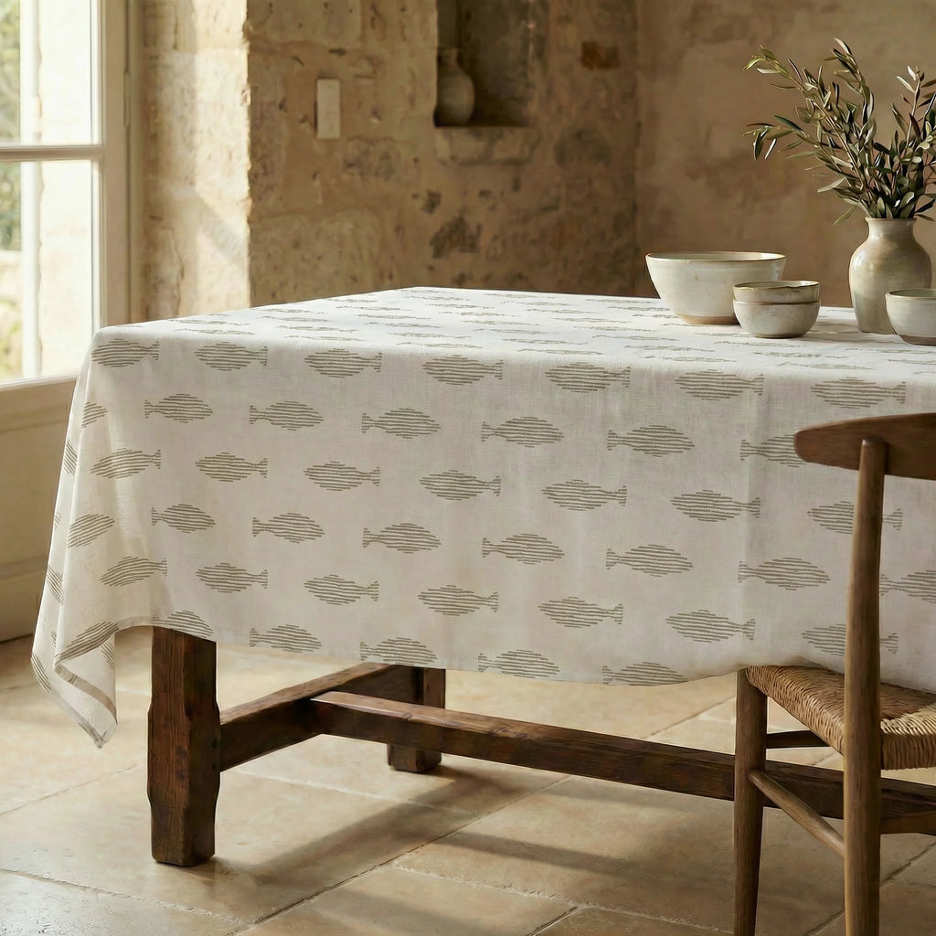 Mantel antimanchas 100% algodón Gyala Beige