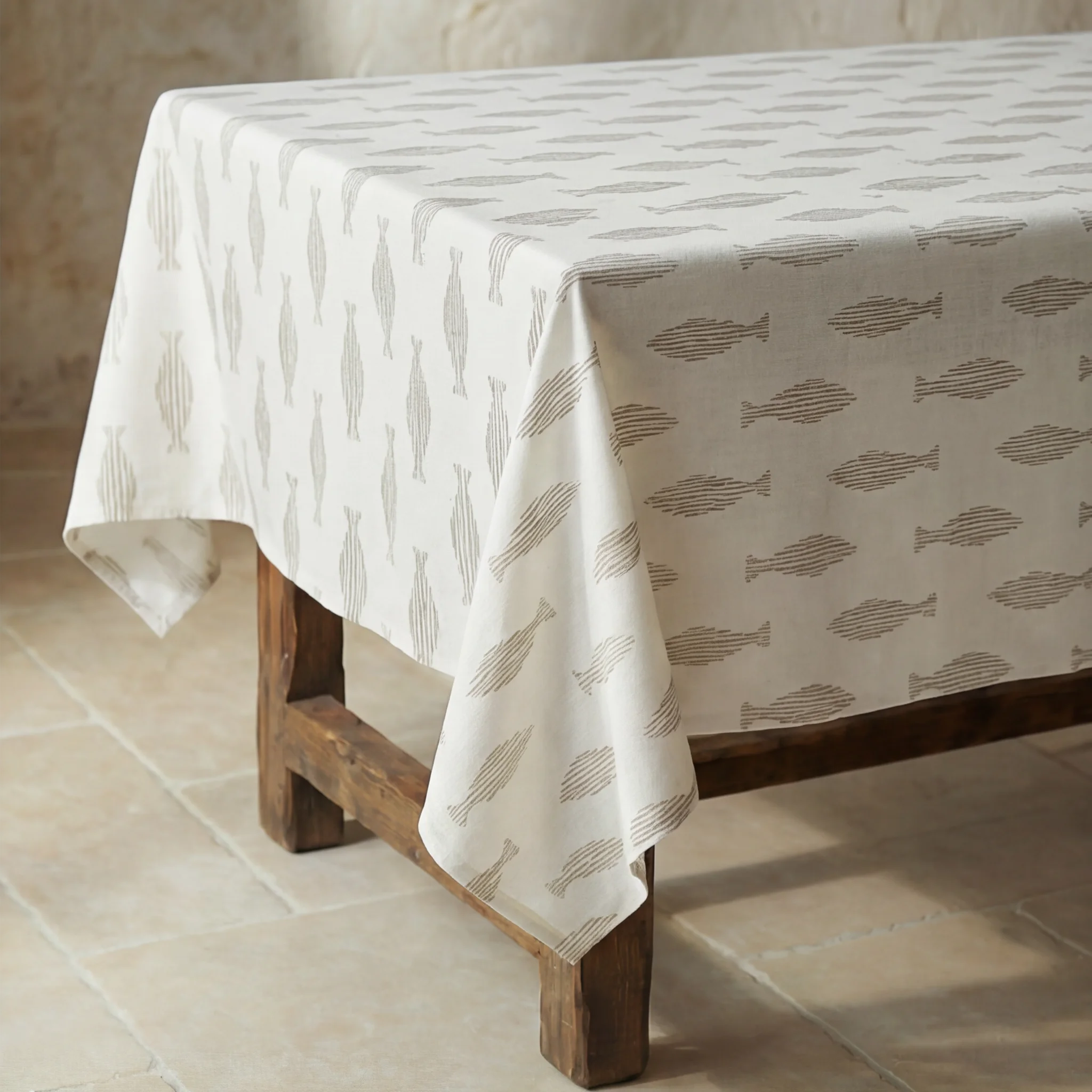 Mantel antimanchas 100% algodón Gyala Beige