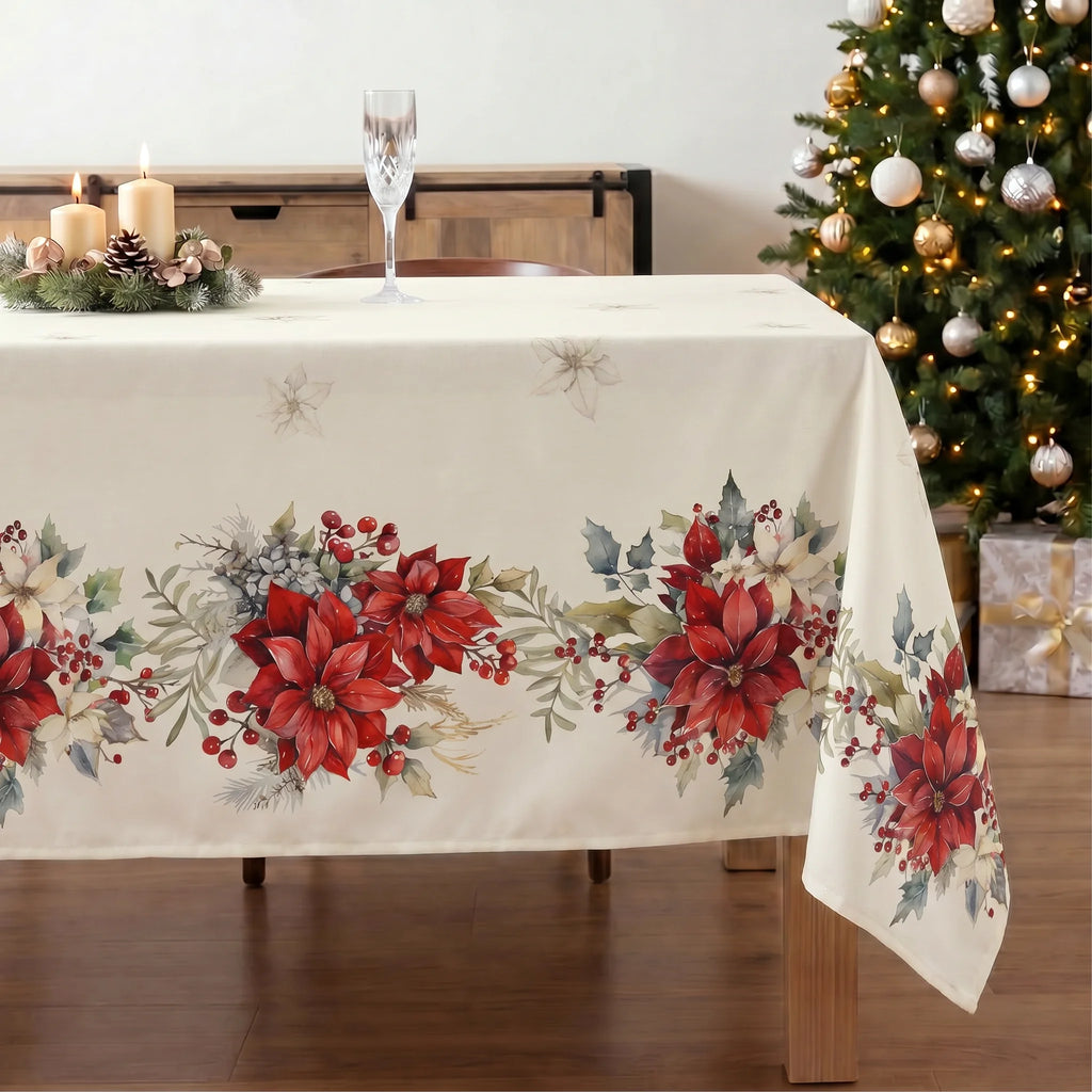 Mantel antimanchas Holiday ponsettia 1225