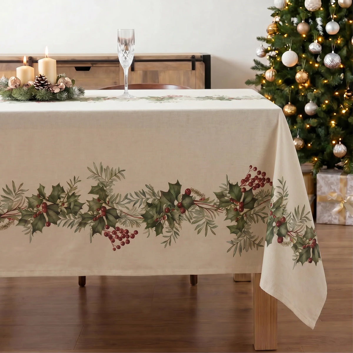 Mantel antimanchas 100% algodón Holly garland 1225