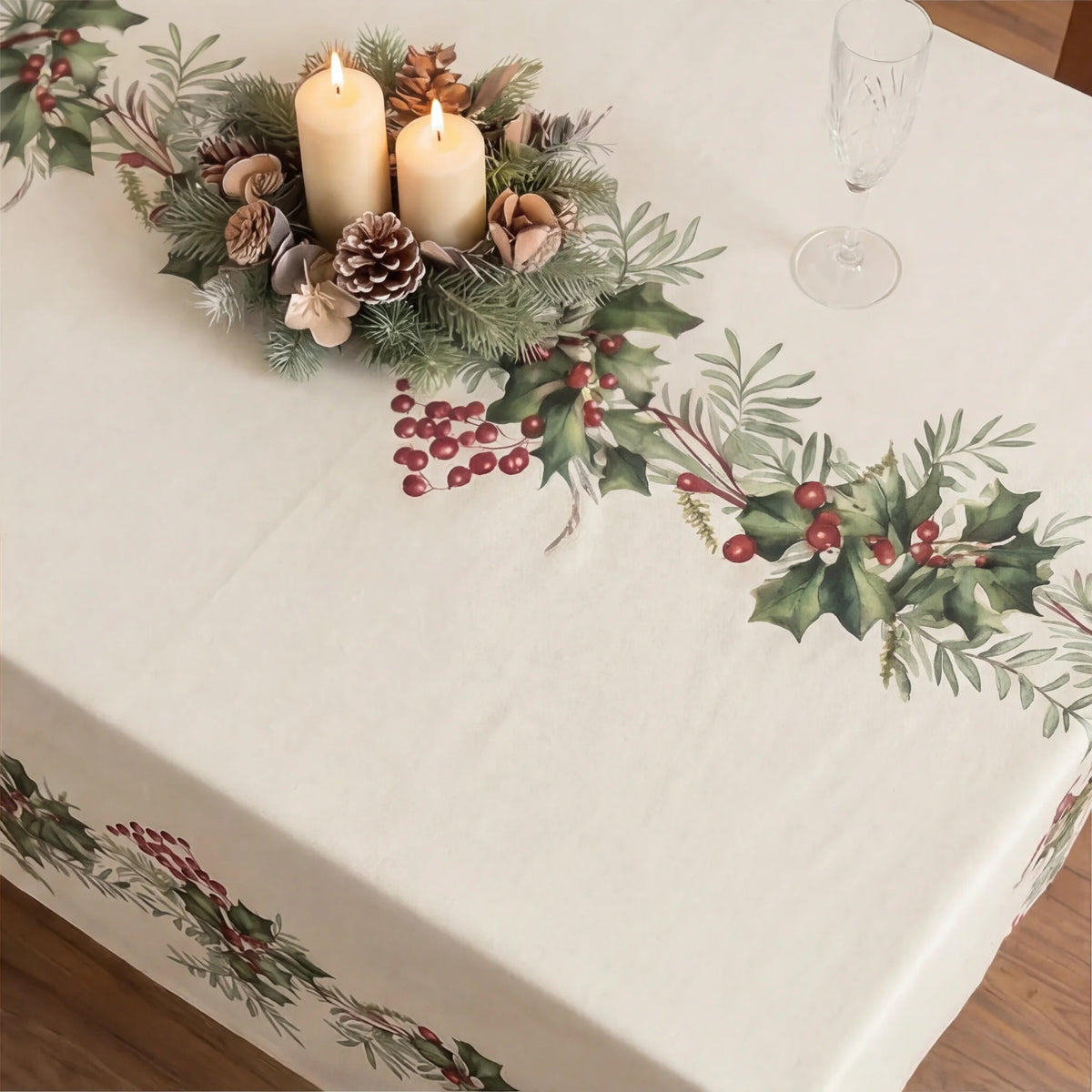 Mantel antimanchas 100% algodón Holly garland 1225