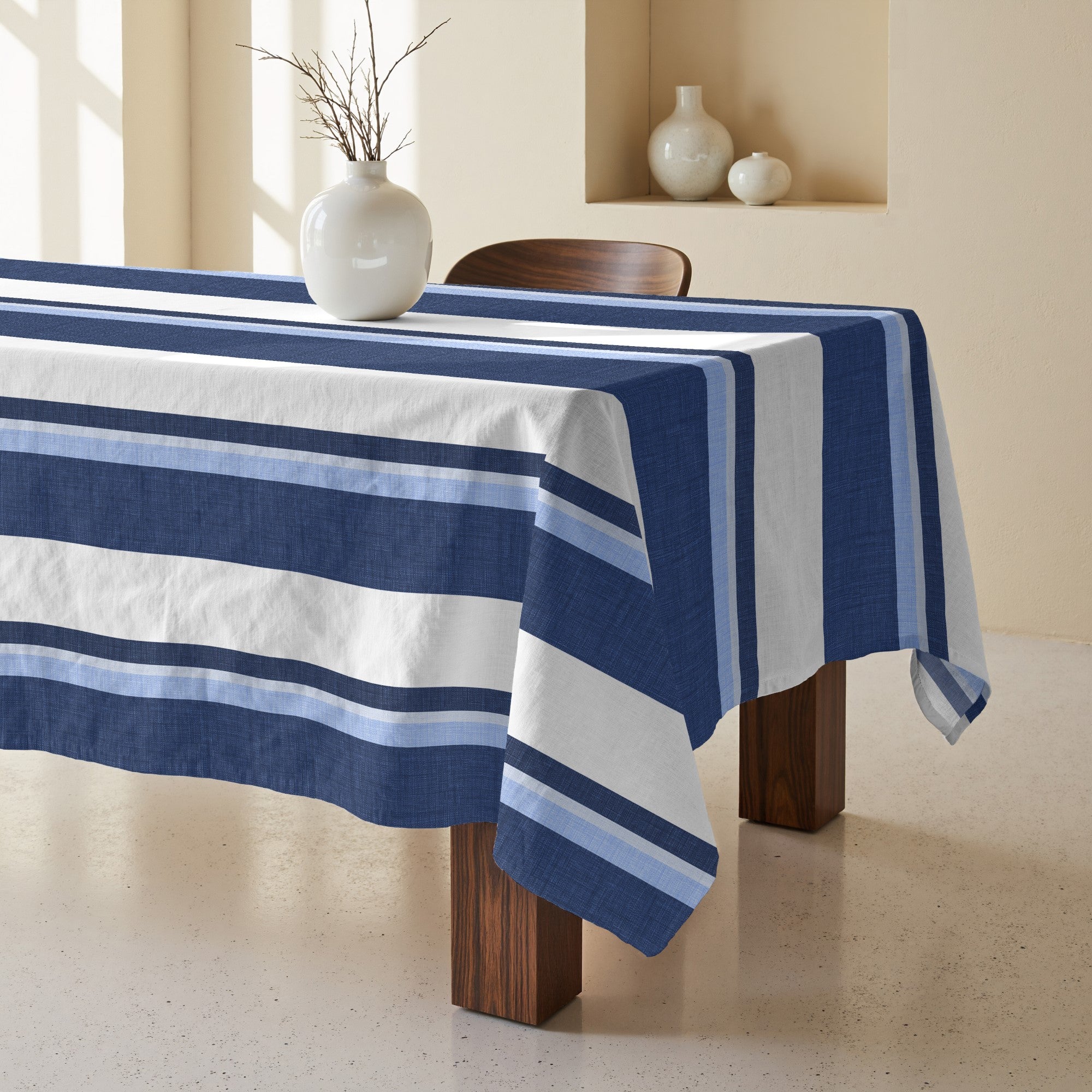 Mantel antimanchas 100% algodón Kai Blue