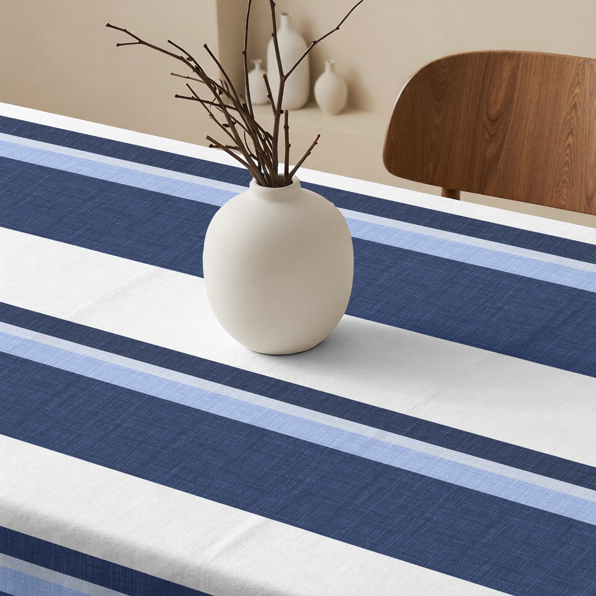 Mantel antimanchas 100% algodón Kai Blue