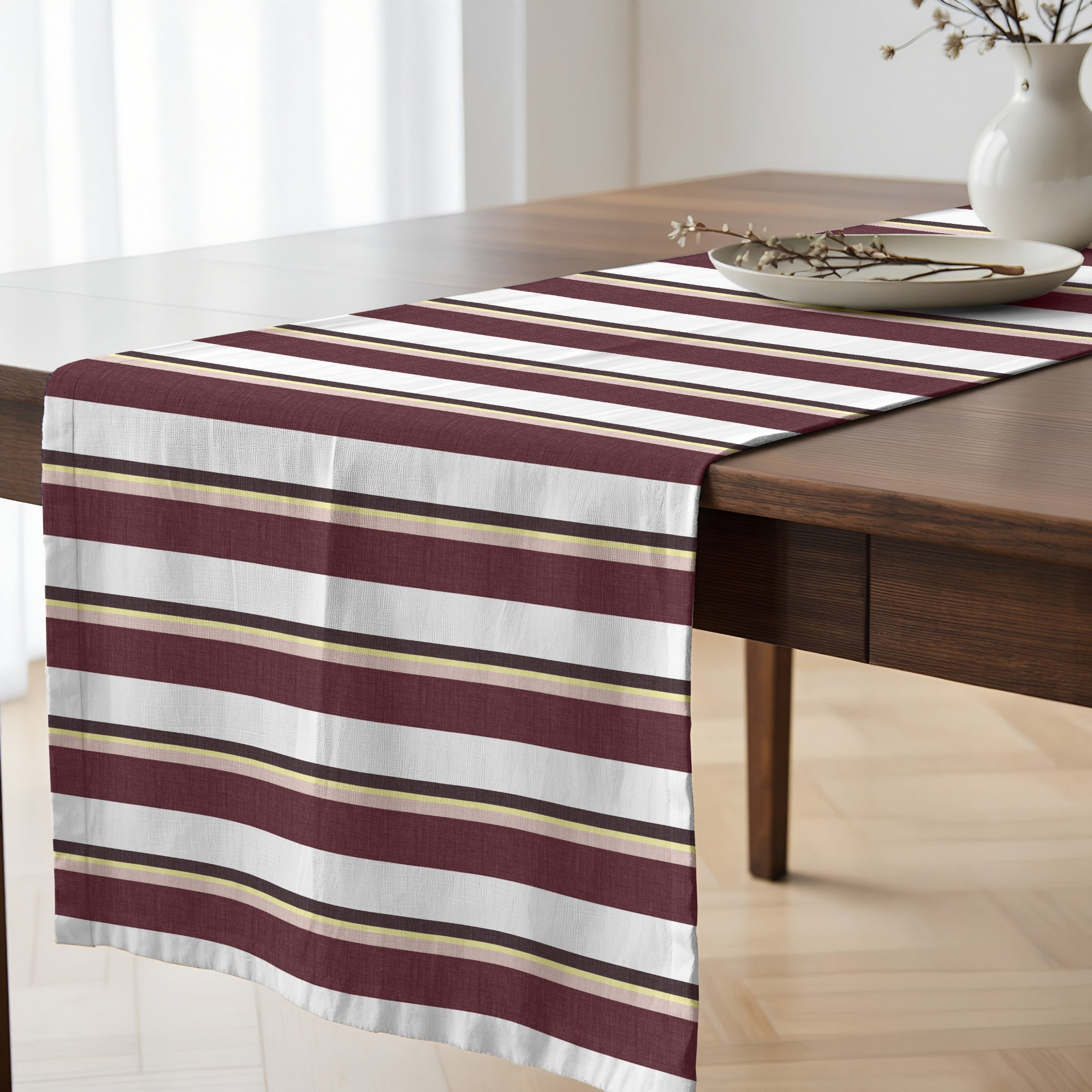 Camino de mesa 100% algodón Kai Granate 50x150 cm