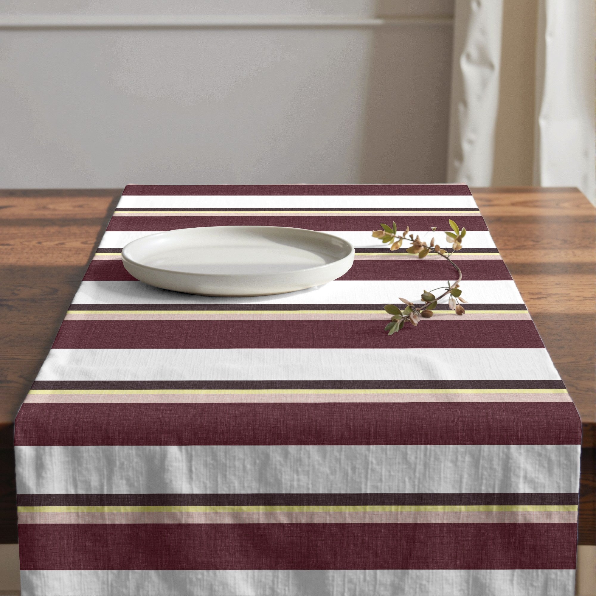 Camino de mesa 100% algodón Kai Granate 50x150 cm