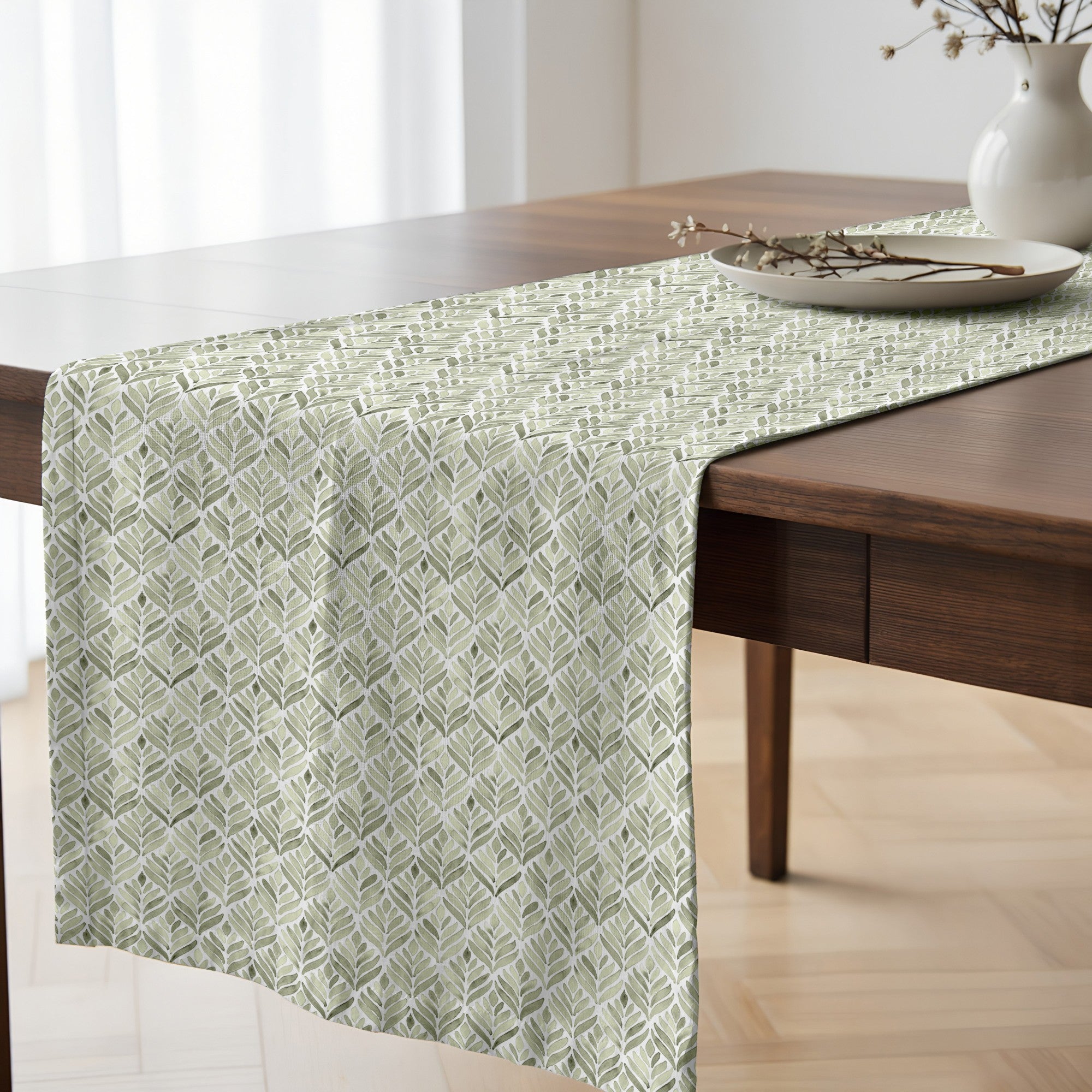 Camino de mesa 100% algodón Kan 125 Desert Sage 50x150 cm