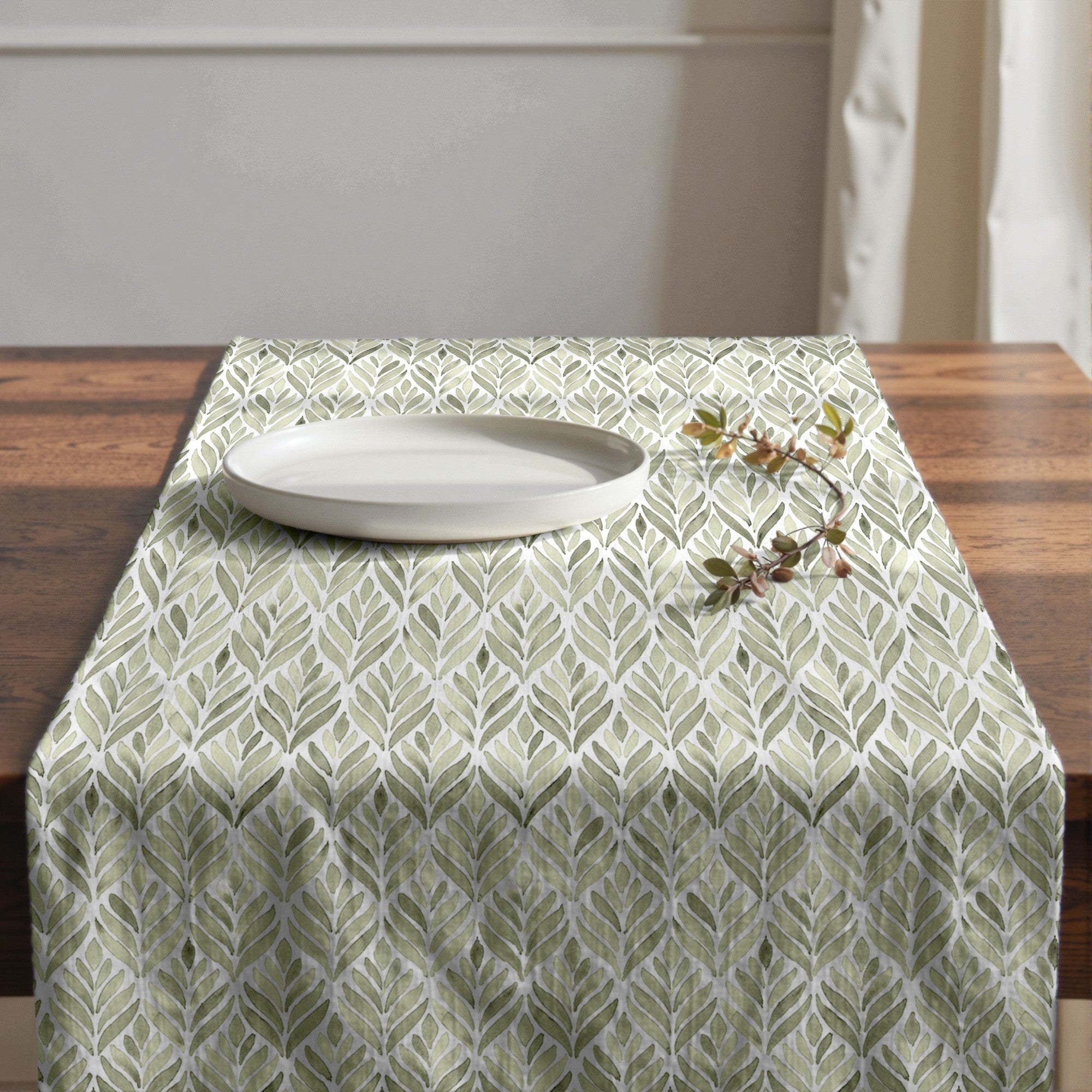 Camino de mesa 100% algodón Kan 125 Desert Sage 50x150 cm