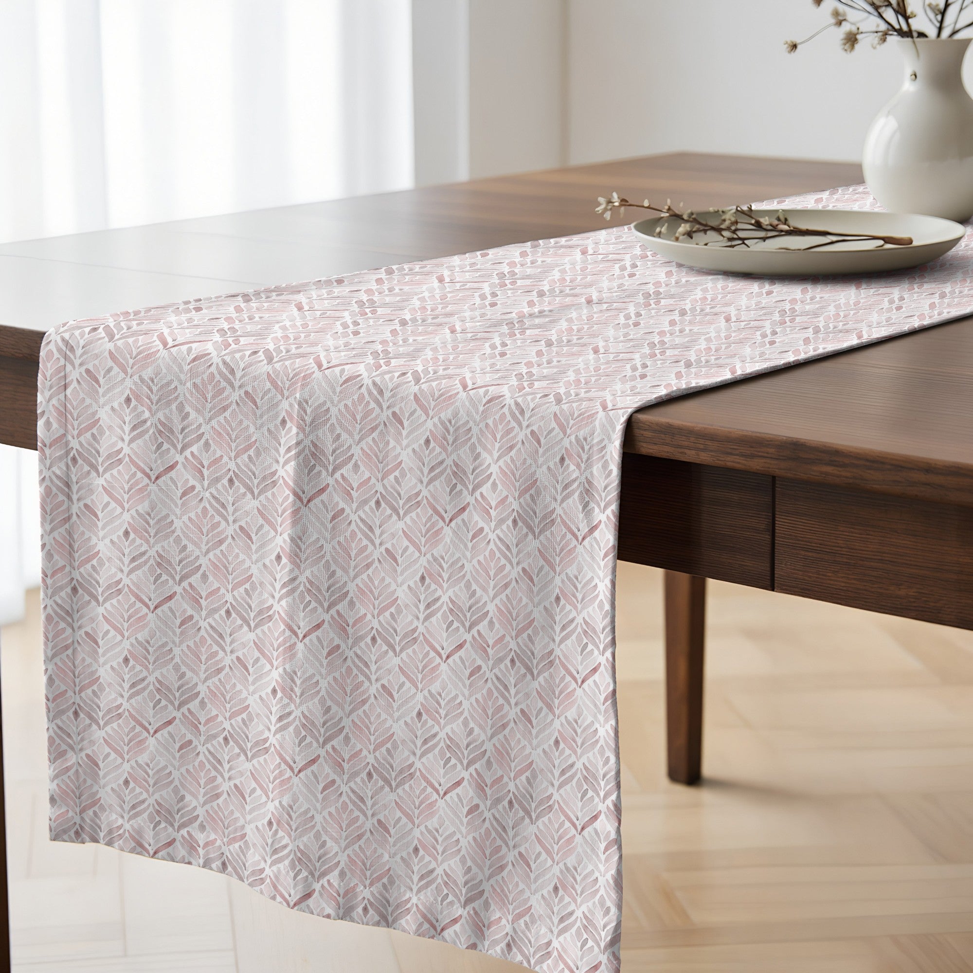 Camino de mesa 100% algodón Kan 125 Rosa Palo 50x150 cm
