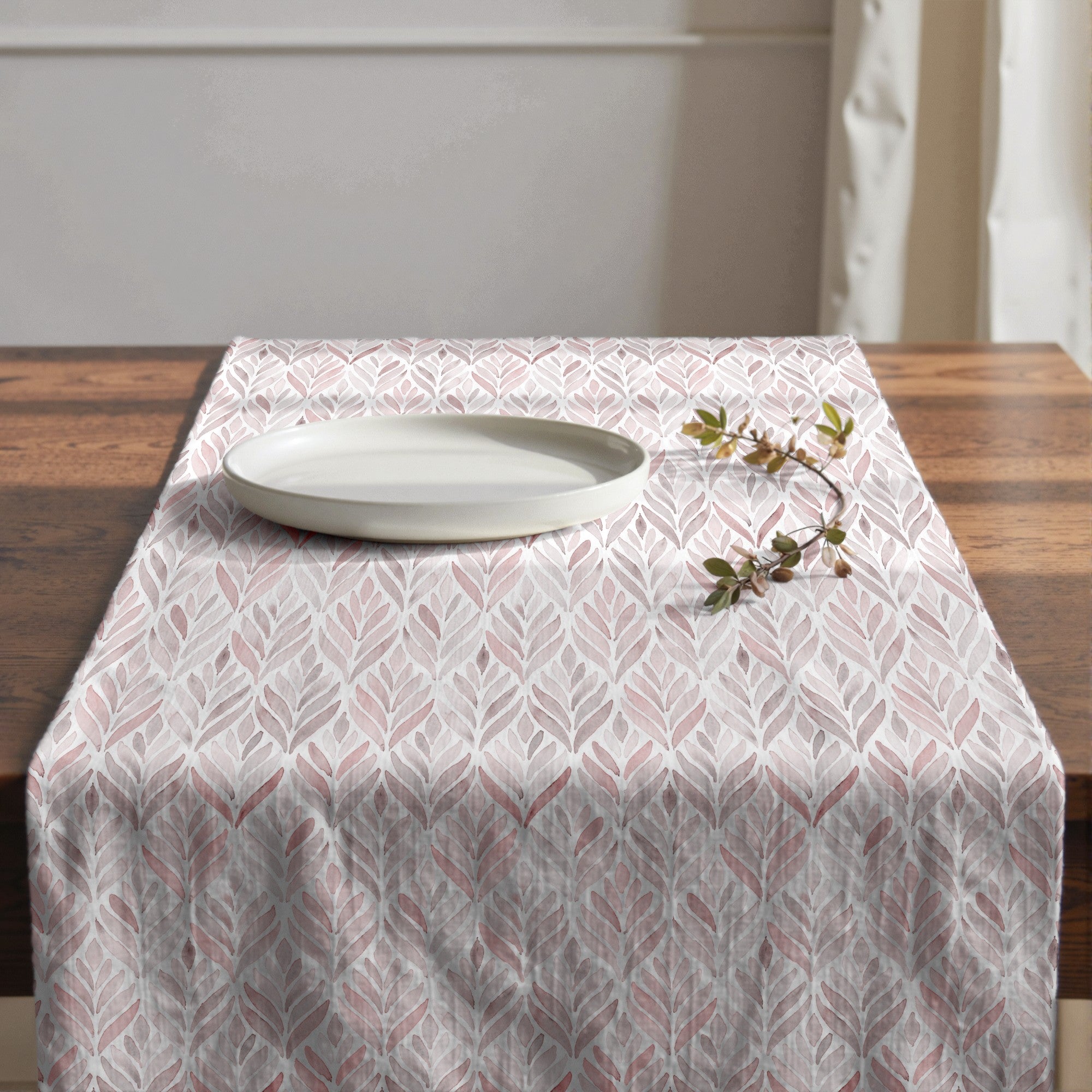 Camino de mesa 100% algodón Kan 125 Rosa Palo 50x150 cm